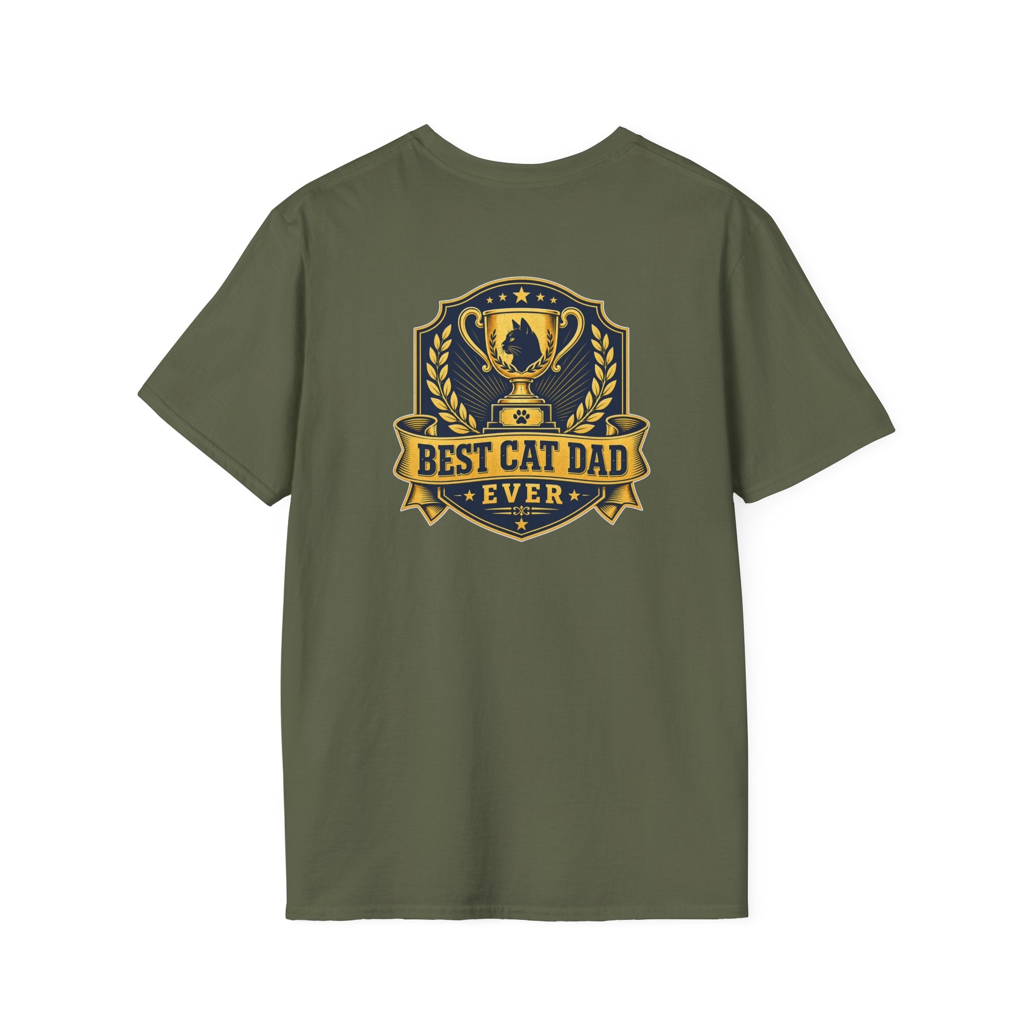 Best Cat Dad Ever Shirt Vintage Trophy Badge Cat Lover Graphic Tee Dark Humor Tee Unique Gift Funny Tshirt
