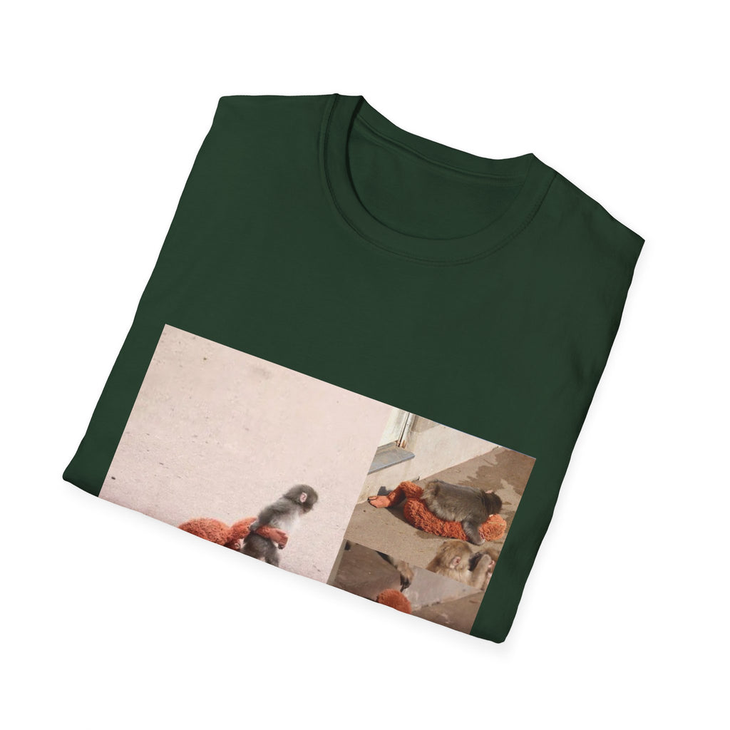 Funny Punch Monkey Viral Animal Tshirt Cute Trendy Unisex Softstyle T-Shirt Gift