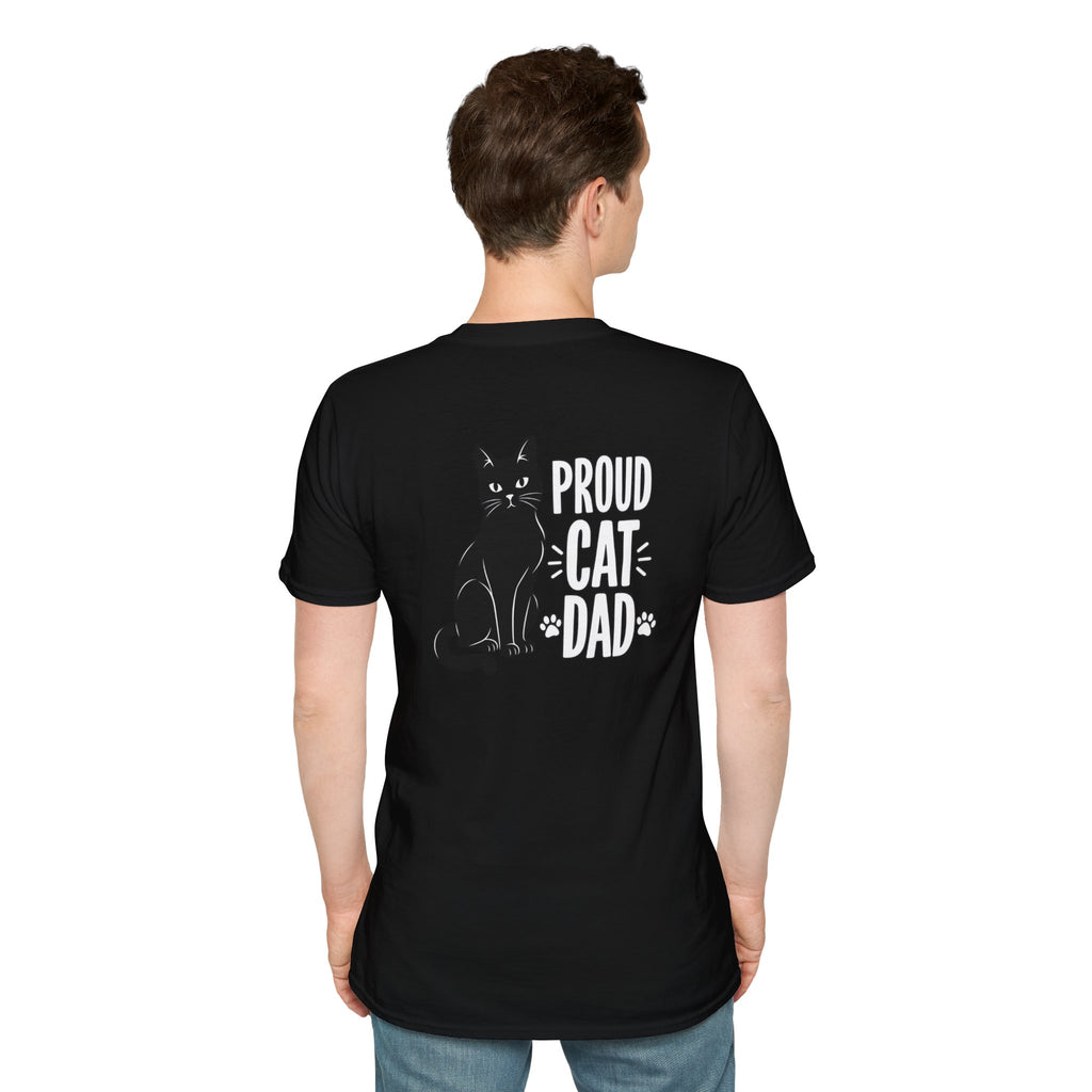 Cat Dad Shirt Proud Cat Dad Black Cat Silhouette Graphic Tee Unique Gift Funny Tshirt