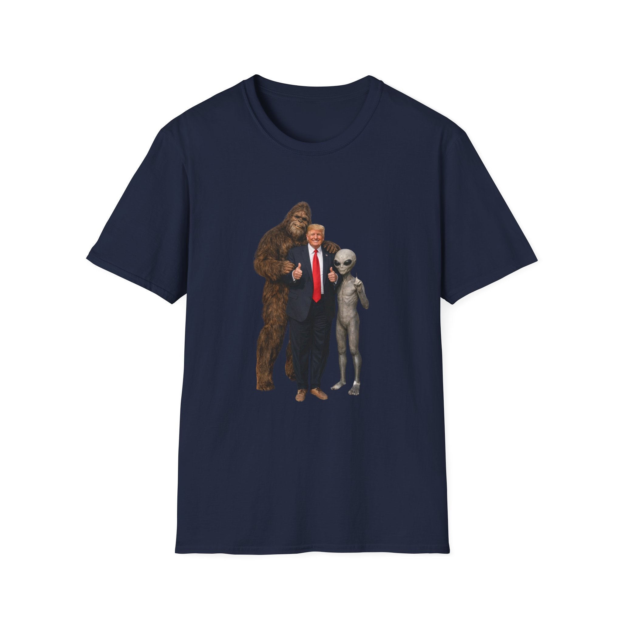 Funny Trump Bigfoot Alien UFO Weird Alien T-Shirt Unisex Softstyle T-Shirt Yeti