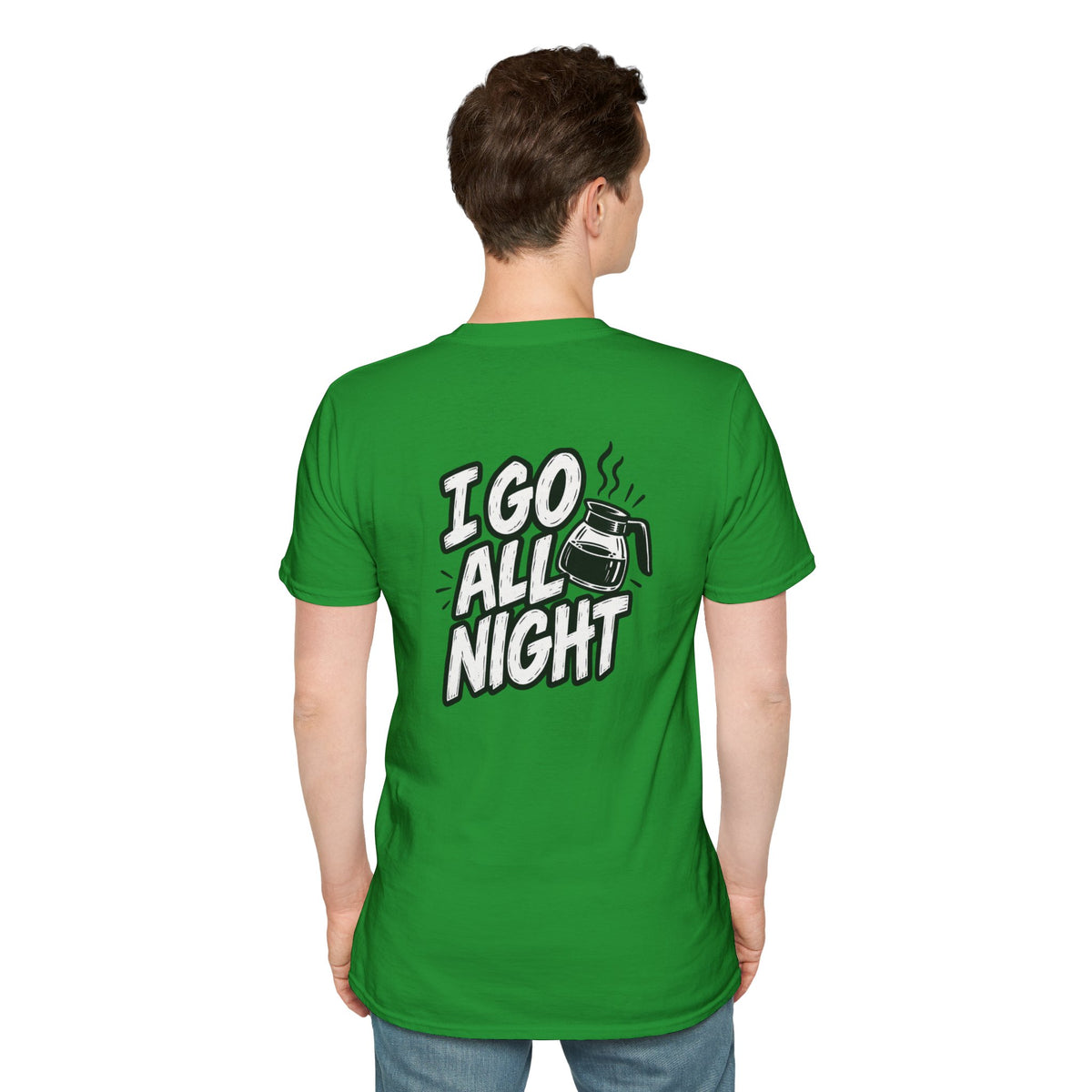 Dark Humor Funny Coffee Shirt I Go All Night Novelty Coffee Lover Graphic Tee Unique Tshirt Gift