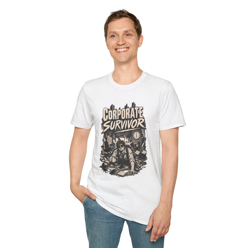 Funny Dark Humor Tshirt — Funny Office Tshirt Dark Humor Graphic Tee Unique Coworker Gift CORPORATE SURVIVOR Shirt