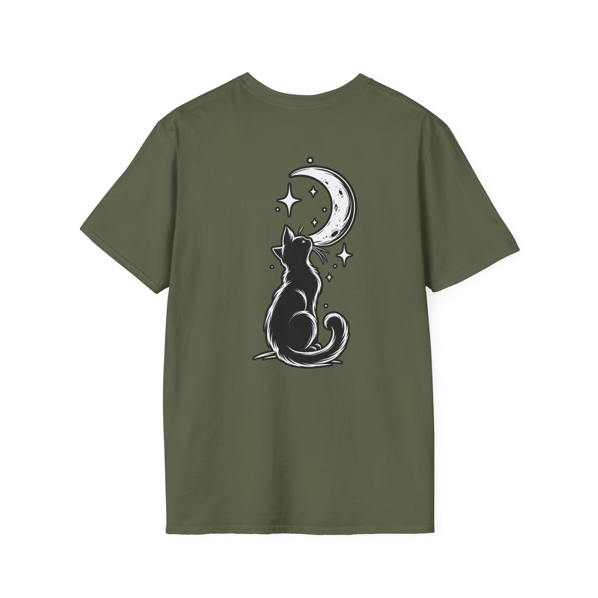 Black Cat Shirt Moon Silhouette Minimalist Funny Cat Lover Graphic Tee Unique Gift Black Cat T shirt
