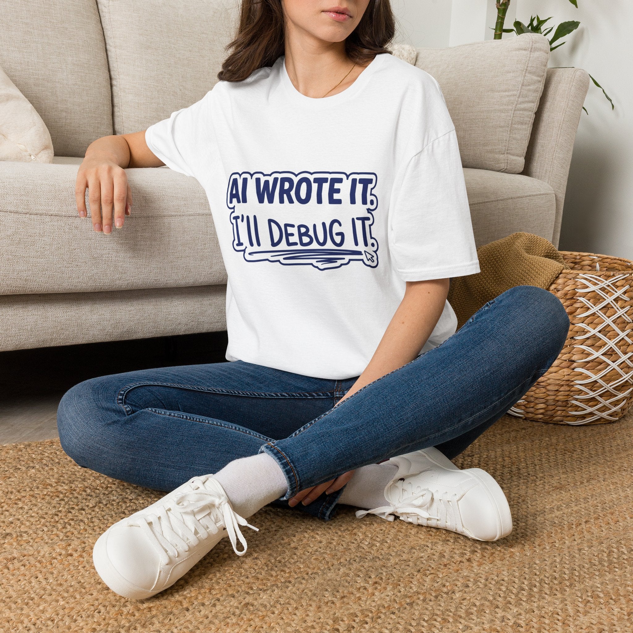 Funny Tshirt AI Wrote It I'll Debug It Shirt Funny Vibe Coding Programmer Tee Unisex Softstyle T-Shirt
