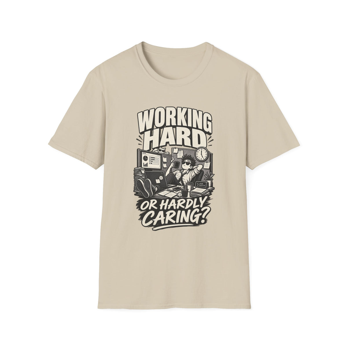 Funny Dark Humor Tshirt — Funny Office Tshirt Dark Humor Graphic Tee Unique Coworker Gift WORKING HARD Shirt