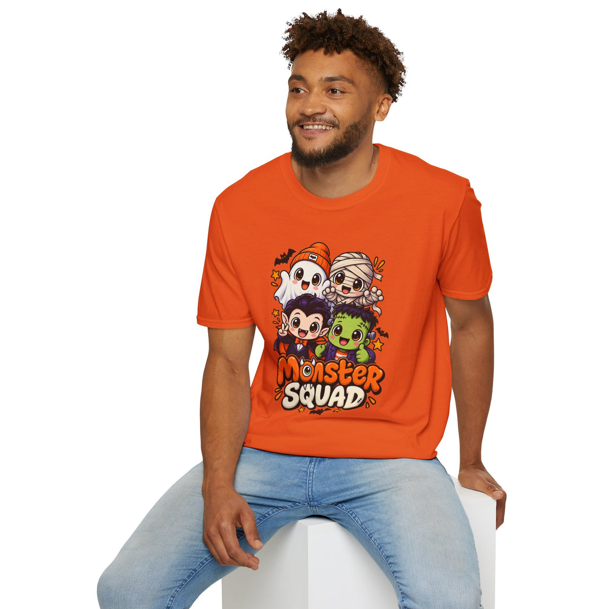 Funny Monster Squad Shirt | Cute Kawaii Halloween Tee | Ghost Mummy Vampire Frankenstein Graphic T-Shirt
