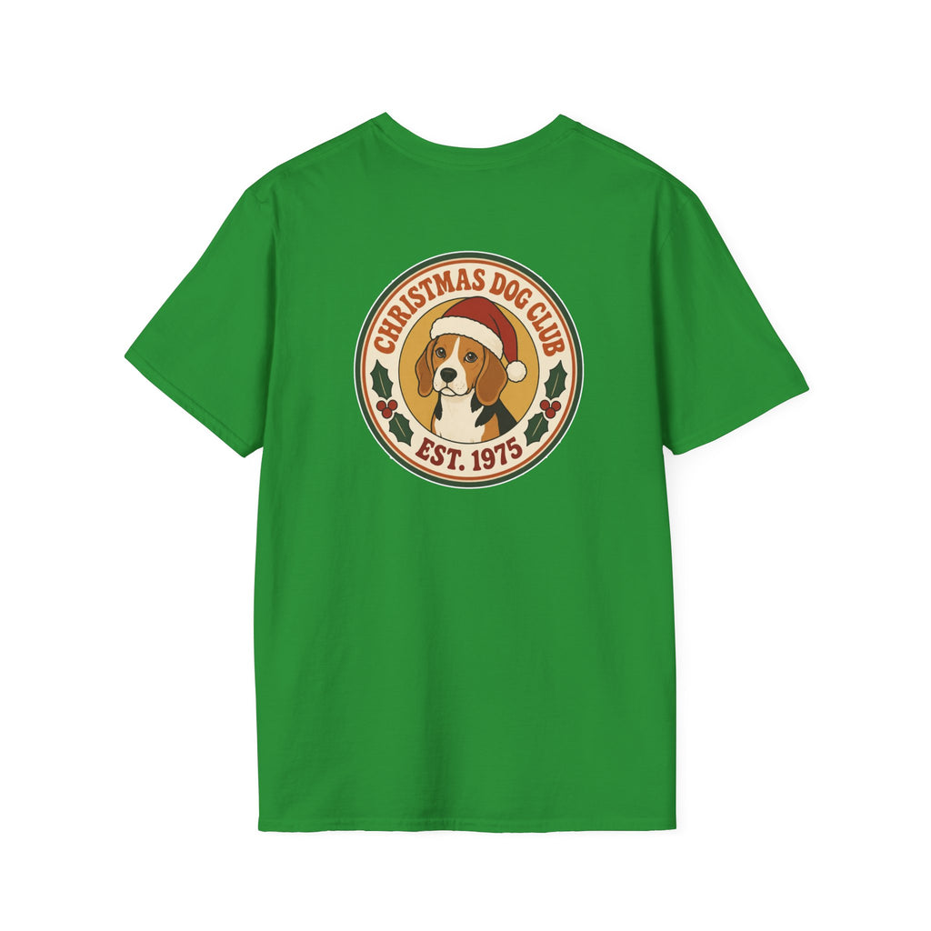 Retro Christmas Dog T-Shirt Christmas Dog Club Vintage Dog Lover Shirt Unisex Softstyle Tee Christmas Gift