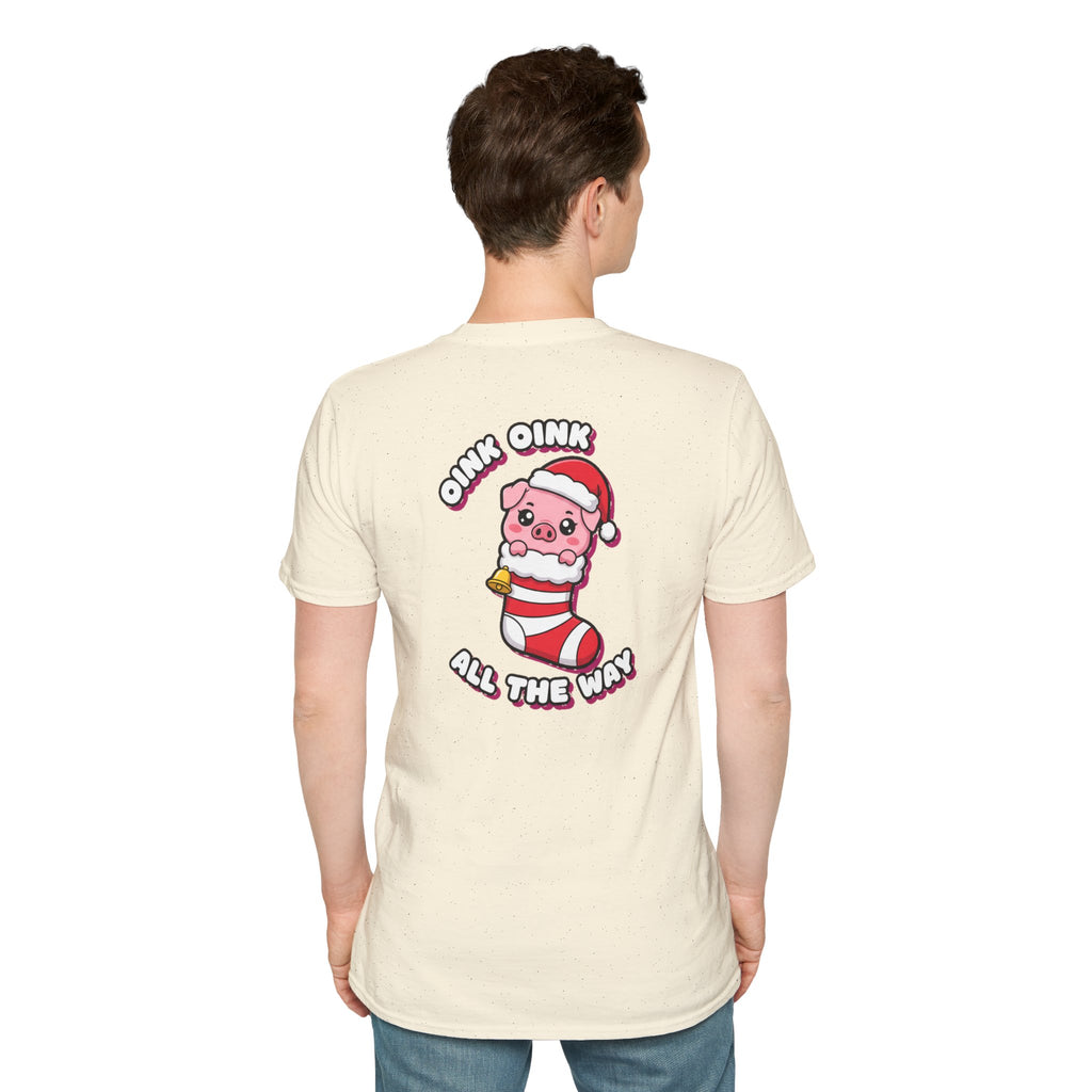 Cute Christmas Shirt Oink Oink All The Way Funny Animal Unisex Softstyle Tee Christmas Gift
