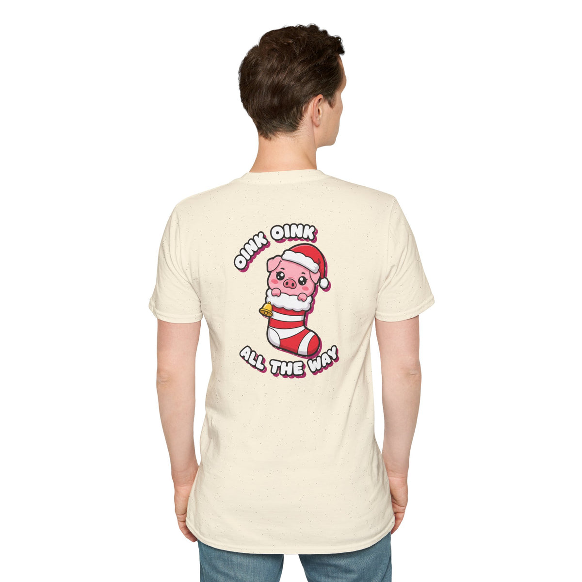 Cute Christmas Shirt Oink Oink All The Way Funny Animal Unisex Softstyle Tee Christmas Gift