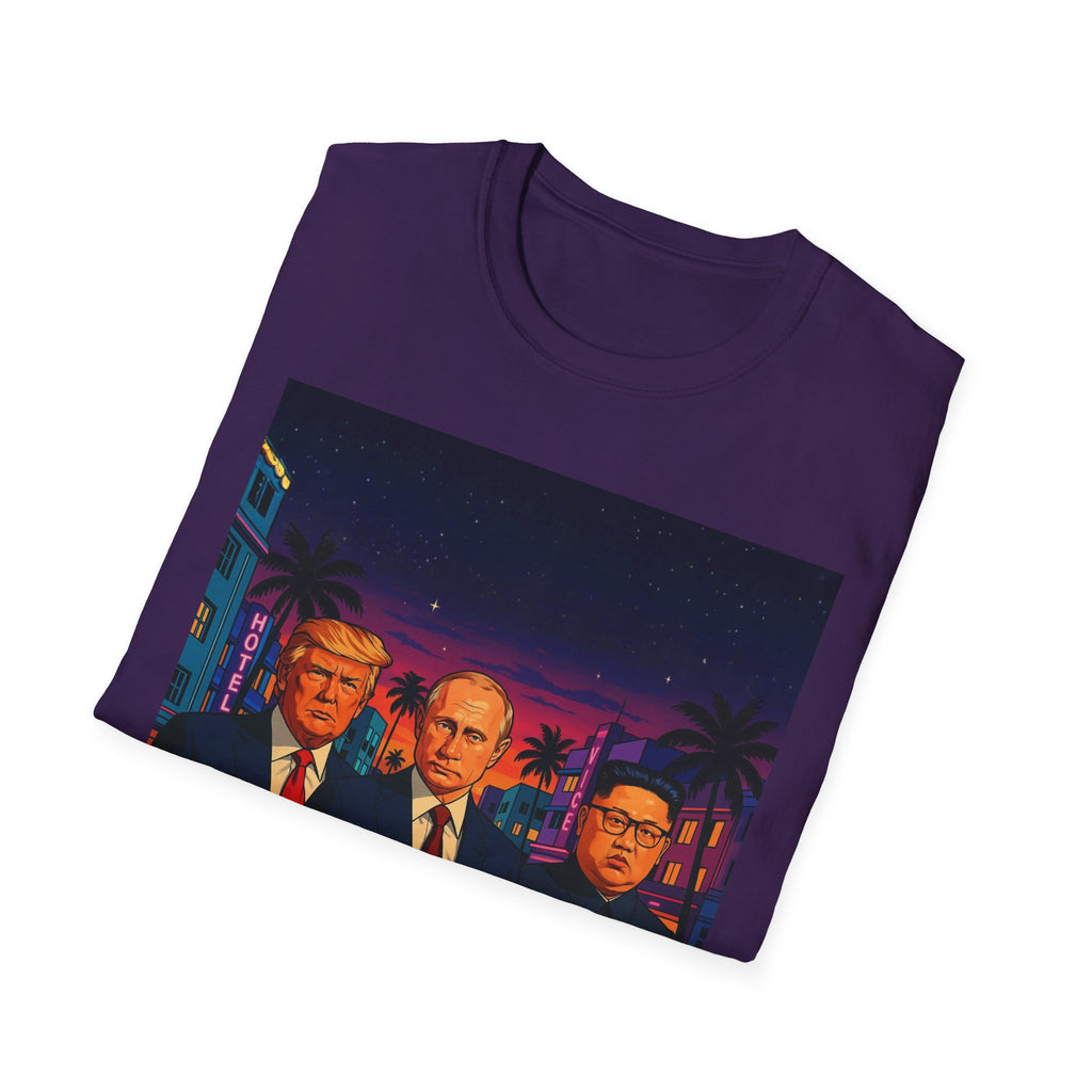 Funny Donald Trump Kim Putin in Miami T-Shirt Unique Unisex Softstyle Gift New