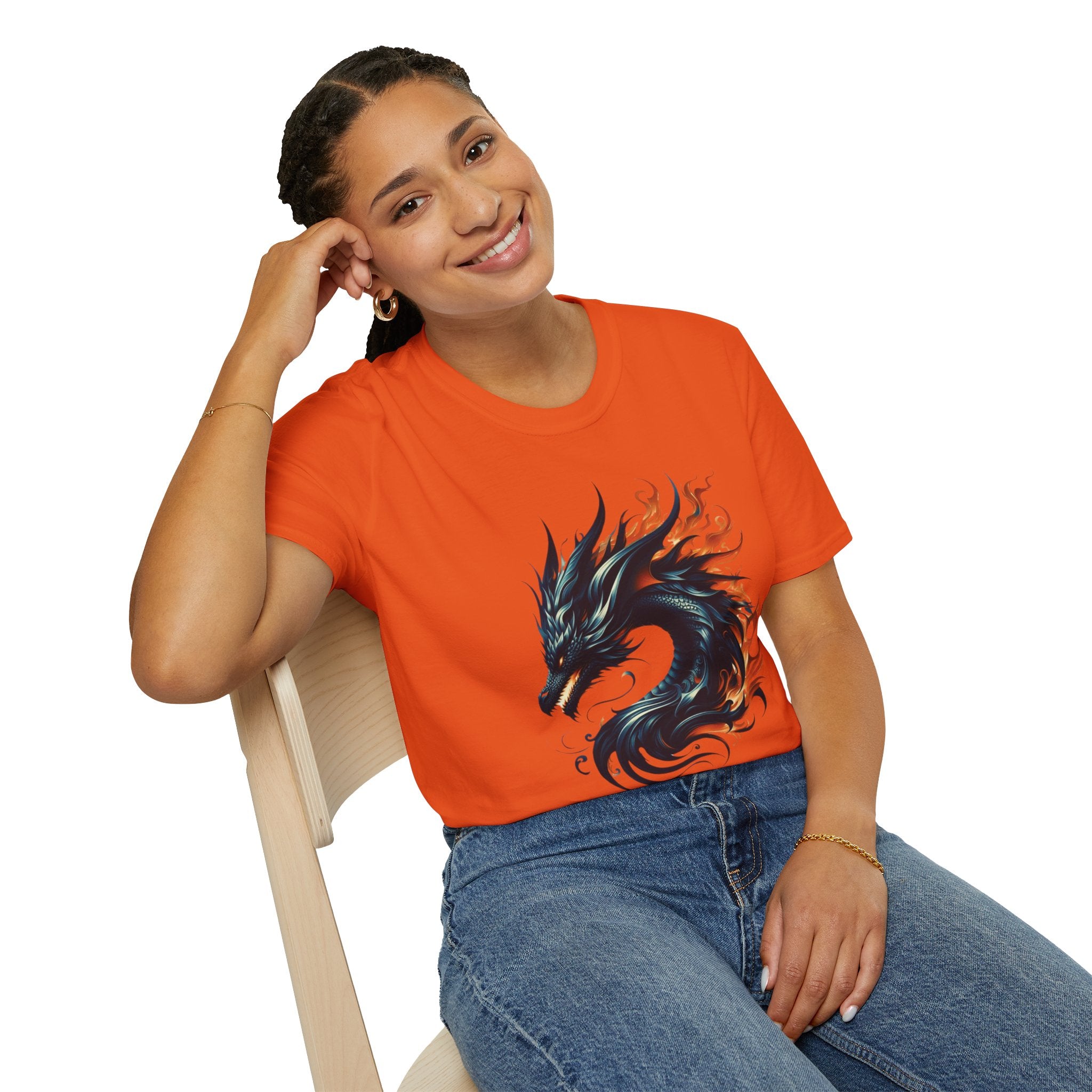 Dragon T-shirt Mens Graphic Tee Clothing Apparel Chinese Symbol Unisex Softstyle
