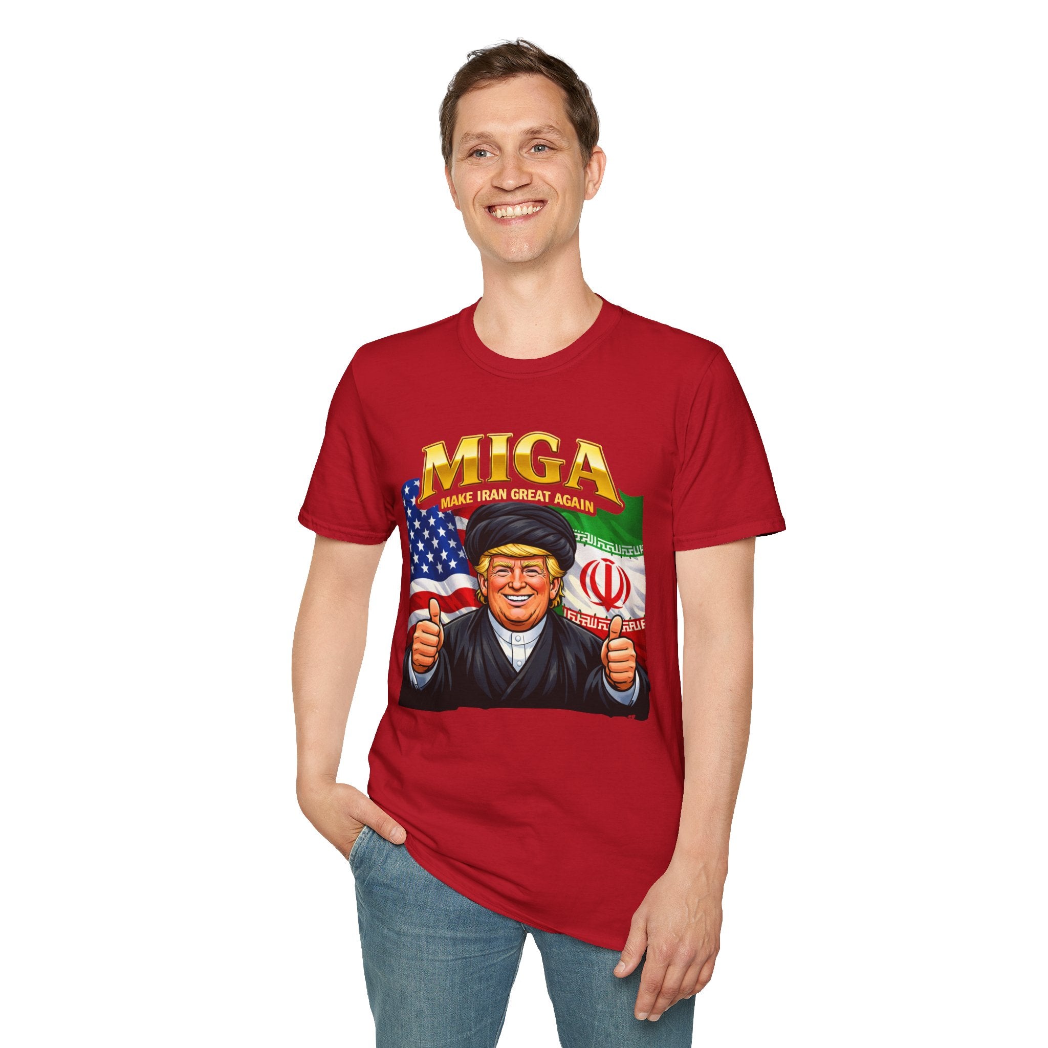 Funny Trump Iranian Flag Shirt Make Iran Great Again MIGA Softstyle T-Shirt Best