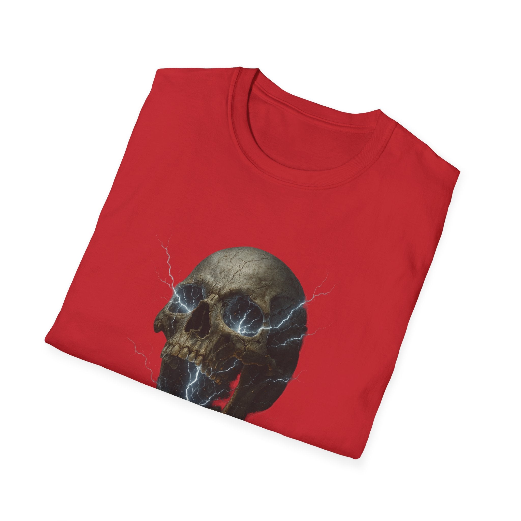 Funny Mens Electric Skull T-Shirt Classic Short Sleeve Shirt Apparel Clothing