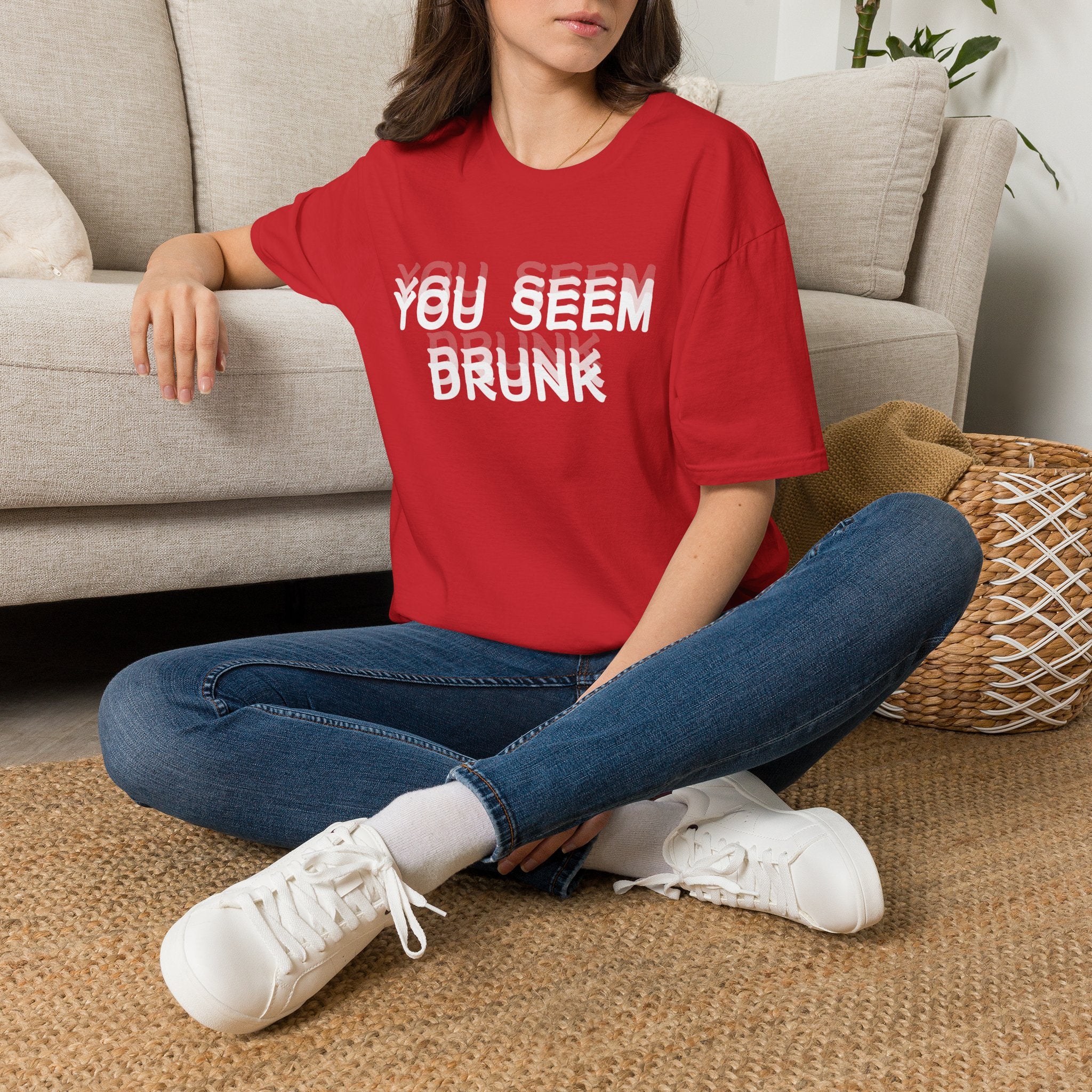 Funny You Seem Drunk Meme T-Shirt - Funny Sarcastic Humor Vintage Tee Gift Unisex Softstyle T-Shirt