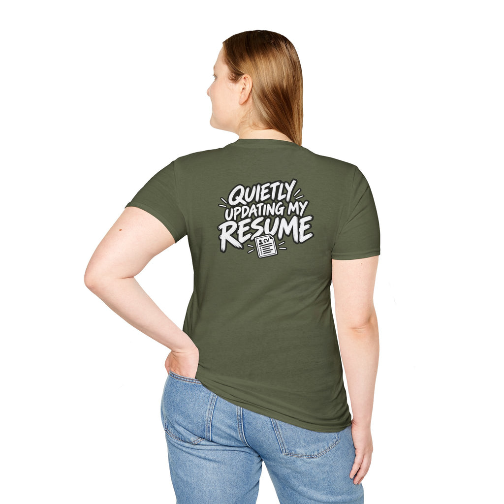 Funny Dark Humor Shirt Quietly Updating My Resume Funny Office Tee Unique Gift