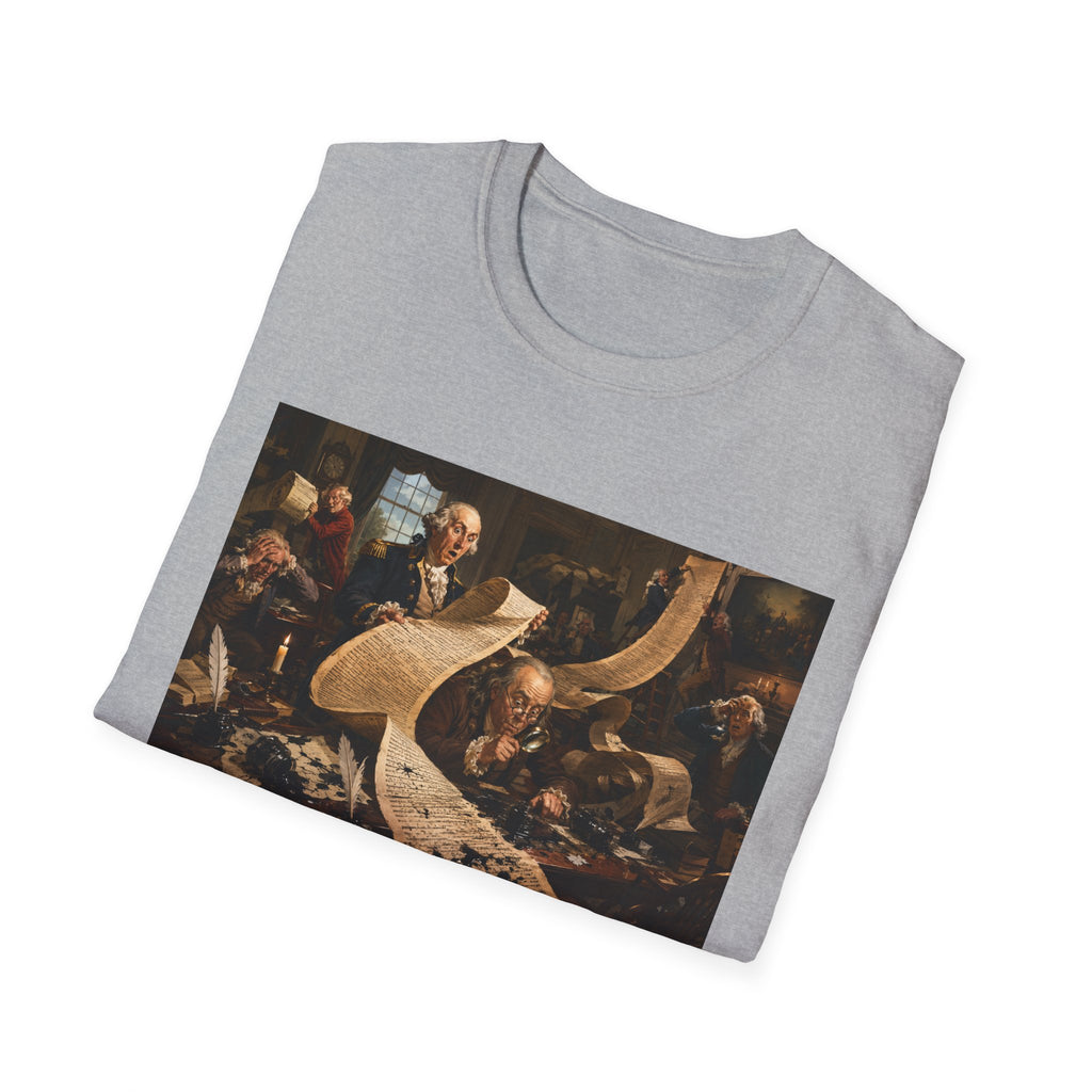 Funny USA Unisex Softstyle T-Shirt Giant Declaration Team Funny Patriotic T-Shirt United States of America Benjamin Franklin George Washington Tshirts