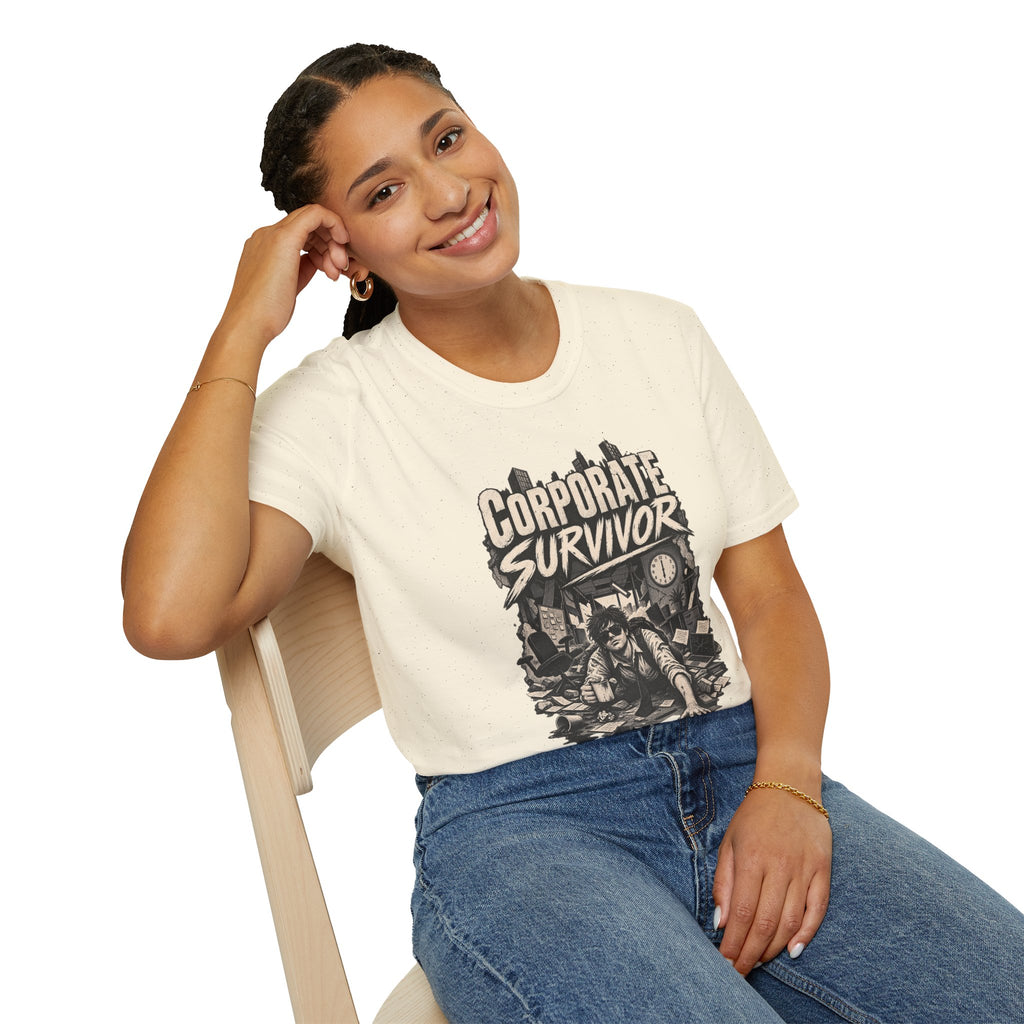 Funny Dark Humor Tshirt — Funny Office Tshirt Dark Humor Graphic Tee Unique Coworker Gift CORPORATE SURVIVOR Shirt