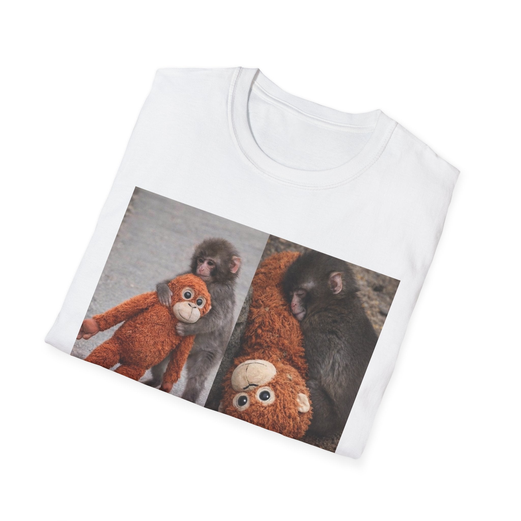 Funny Punch Monkey Viral Animal Tshirt Cute Trendy Unisex Softstyle T-Shirt Gift