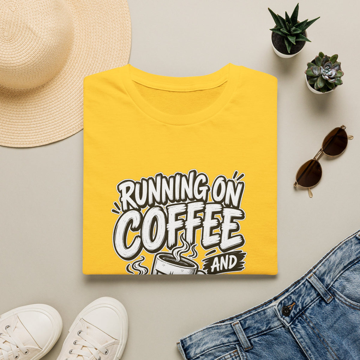 Funny Dark Humor Tshirt — Funny Office Tshirt Dark Humor Graphic Tee Unique Coworker Gift  RUNNING ON COFFEE AND PASSIVE AGGRESSION Shirt