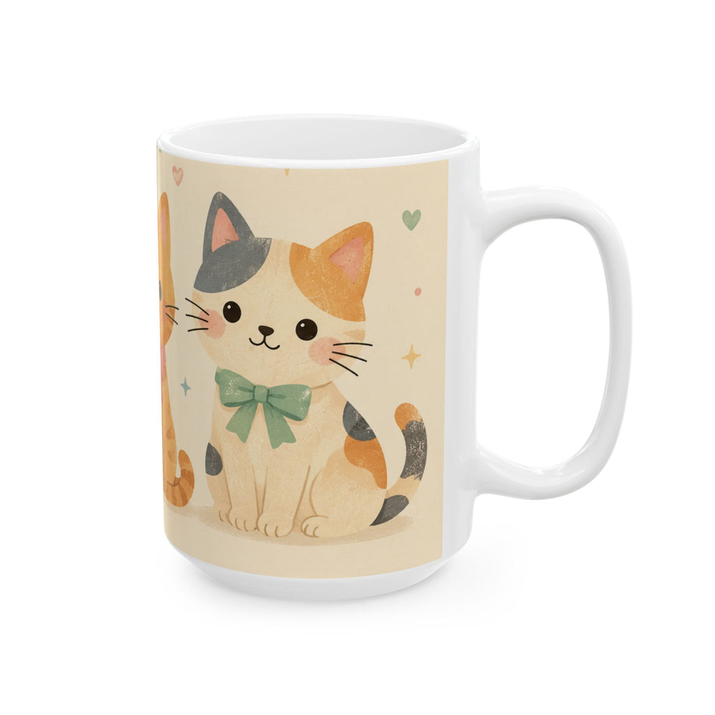Cat Mom Coffee Mug Minimalist Line Art Cat Lover Gift Ceramic Cup Tea Cup 11oz 15oz Best Gift for Mothers Animal Lovers