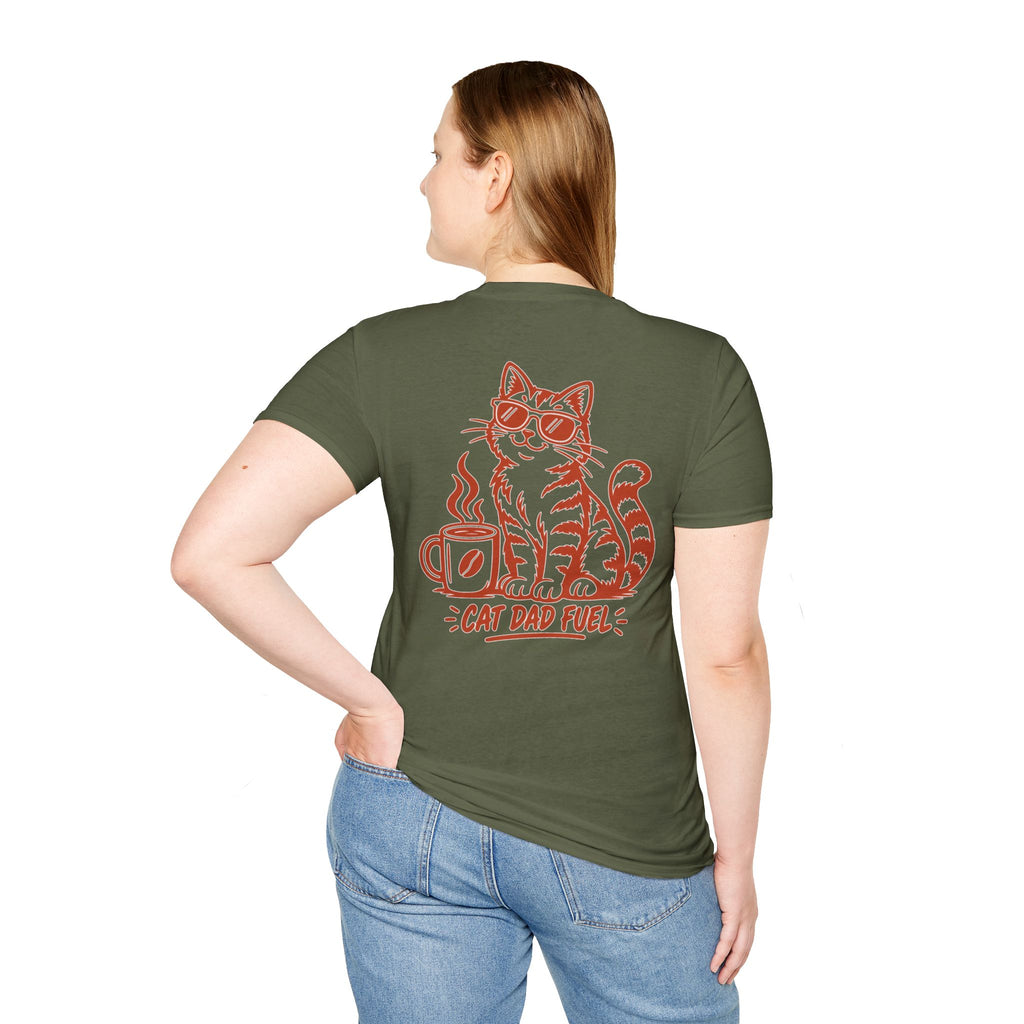 Cat Dad Shirt Cat Dad Fuel Funny Coffee Cat Lover Graphic Tee Unique Gift Funny Tshirt