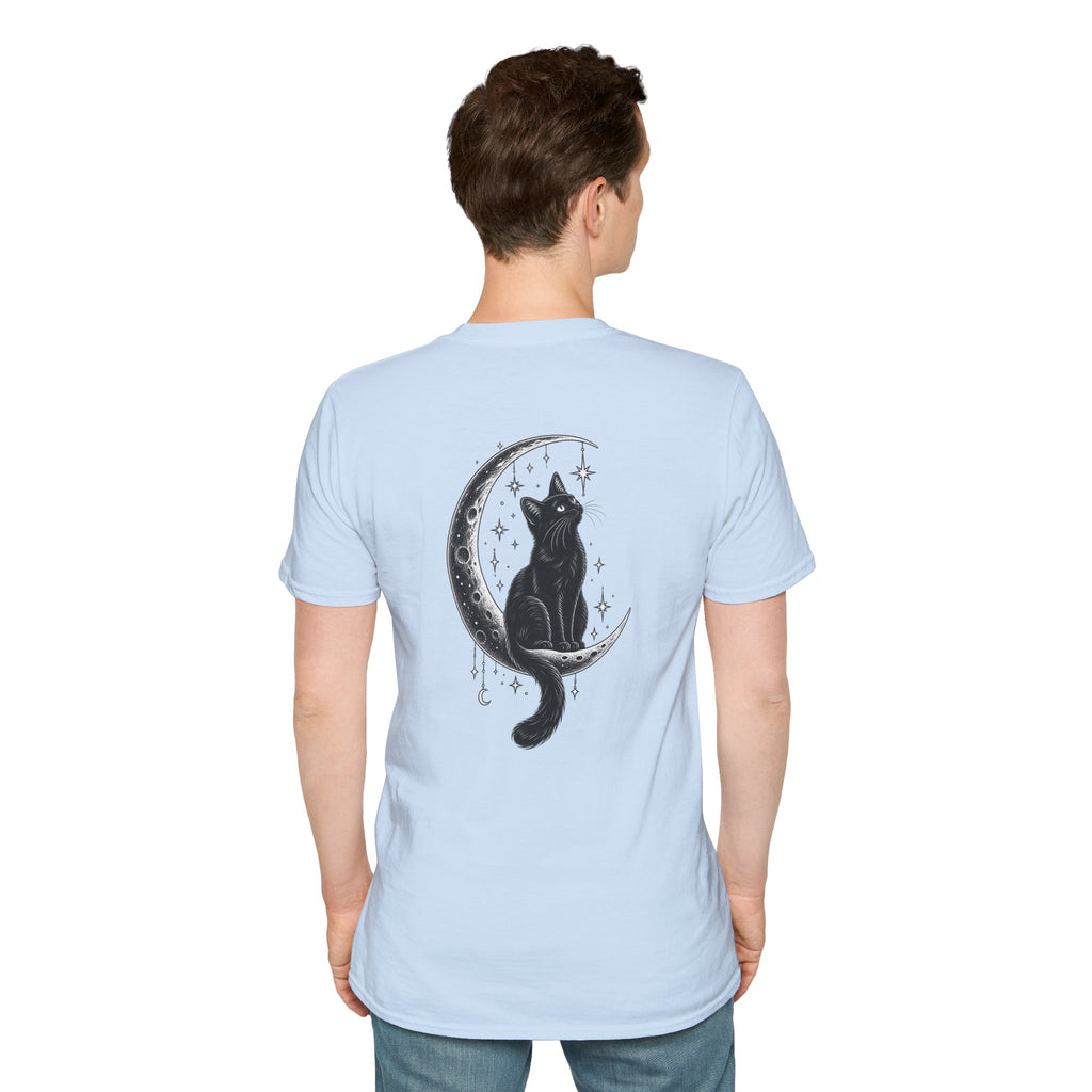 Black Cat Shirt Moon Silhouette Minimalist Funny Cat Lover Graphic Tee Unique Gift Black Cat T shirt