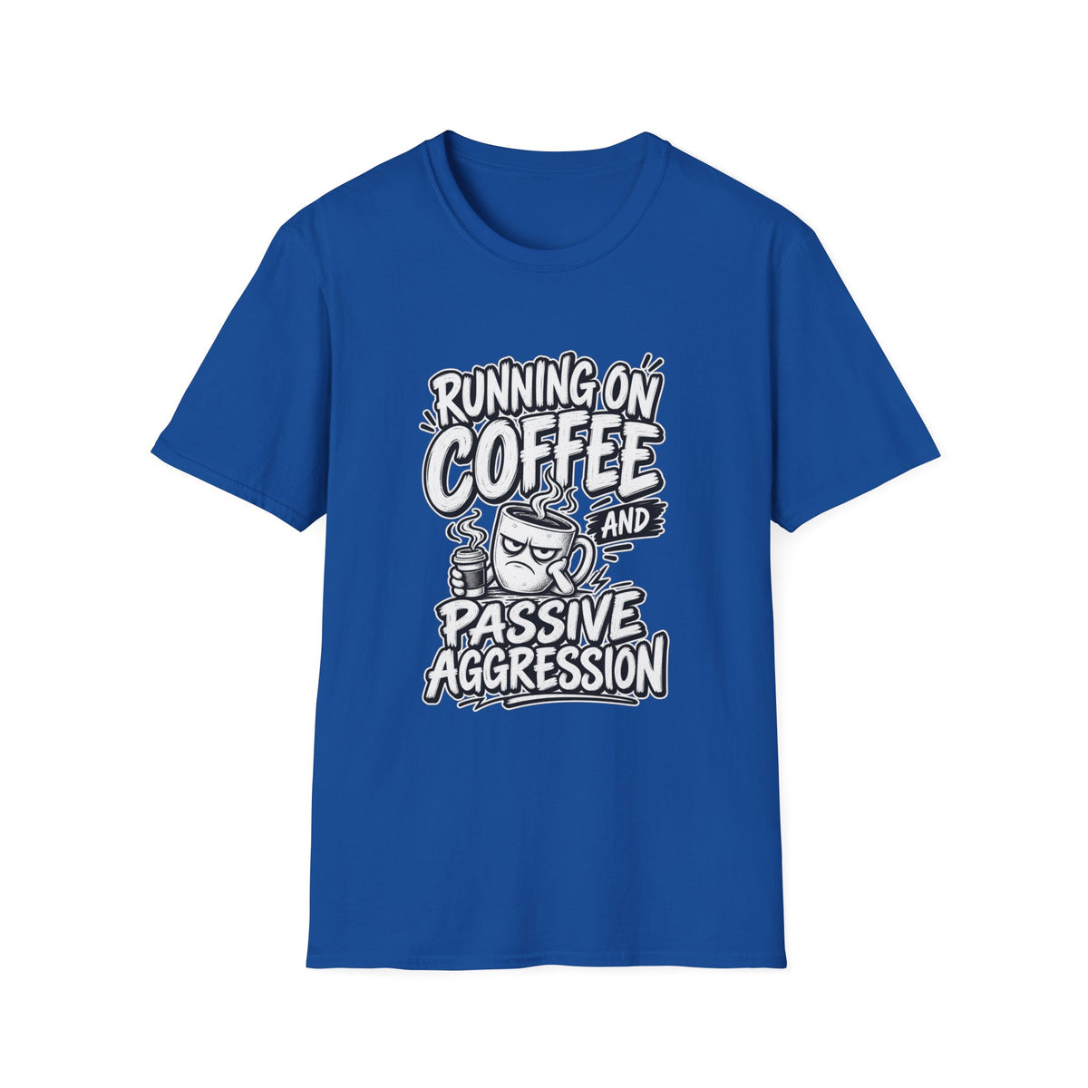 Funny Dark Humor Tshirt — Funny Office Tshirt Dark Humor Graphic Tee Unique Coworker Gift  RUNNING ON COFFEE AND PASSIVE AGGRESSION Shirt