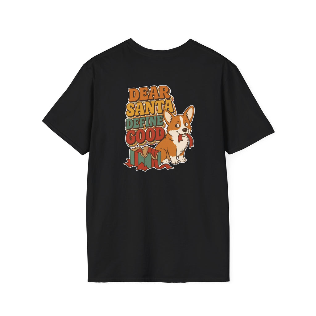 Retro Christmas Dog T-Shirt Dear Santa Define Good Vintage Dog Lover Shirt Unisex Softstyle Tee Christmas Gift