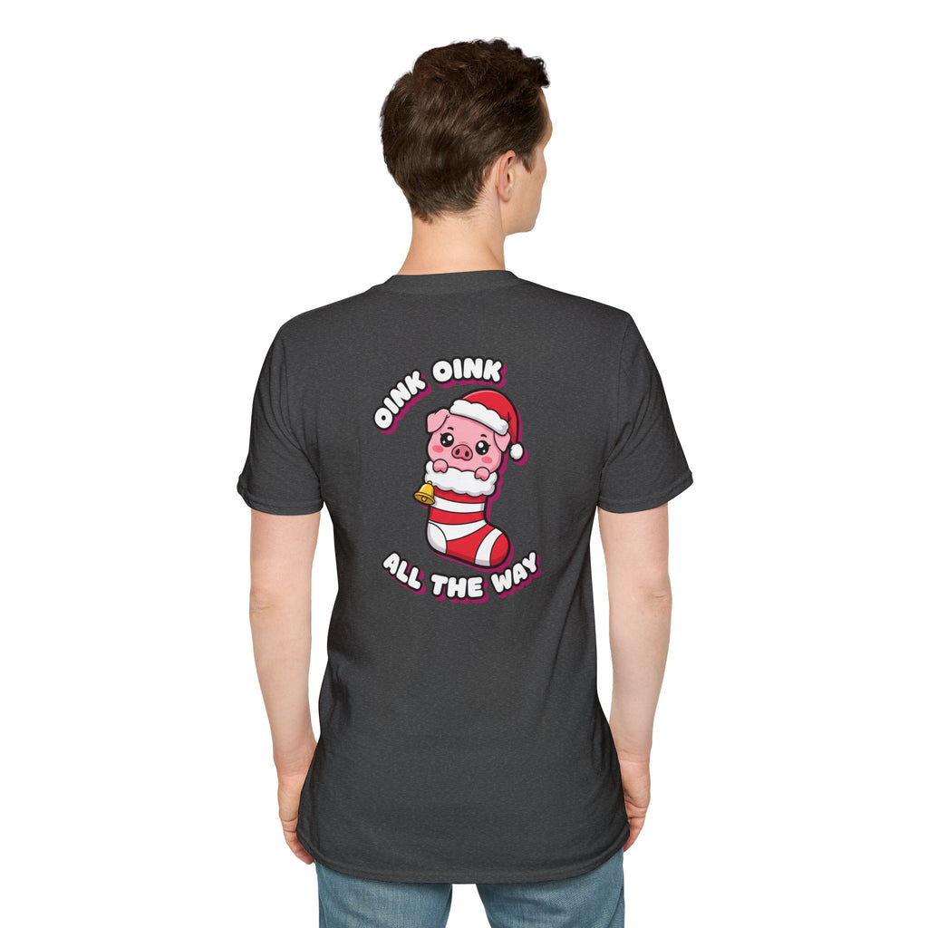 Cute Christmas Shirt Oink Oink All The Way Funny Animal Unisex Softstyle Tee Christmas Gift