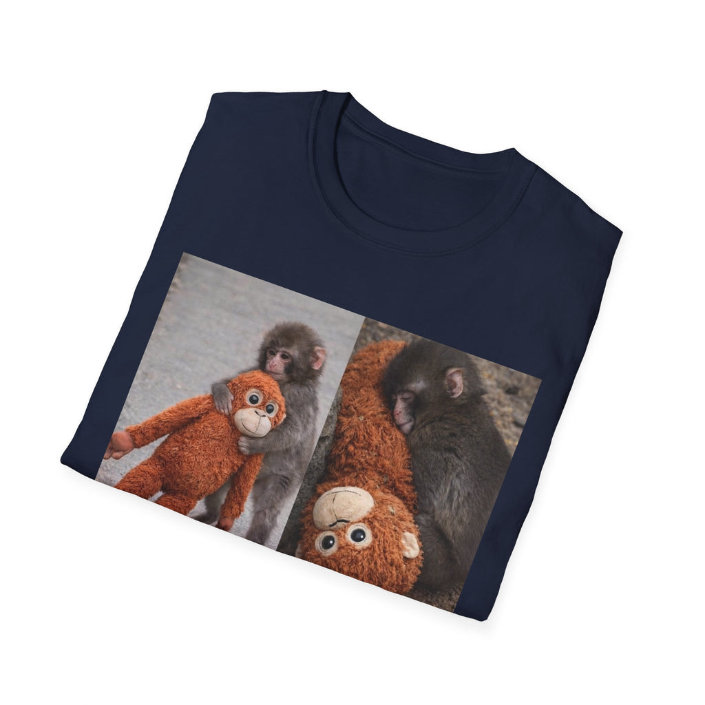 Funny Punch Monkey Viral Animal Tshirt Cute Trendy Unisex Softstyle T-Shirt Gift