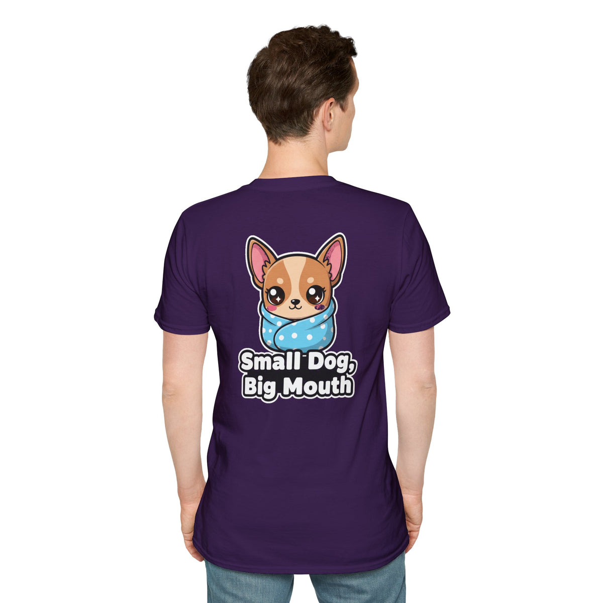 Cute Chihuahua Shirt Small Dog, Big Mouth Funny Dog Lover Unisex Softstyle Tee Gift