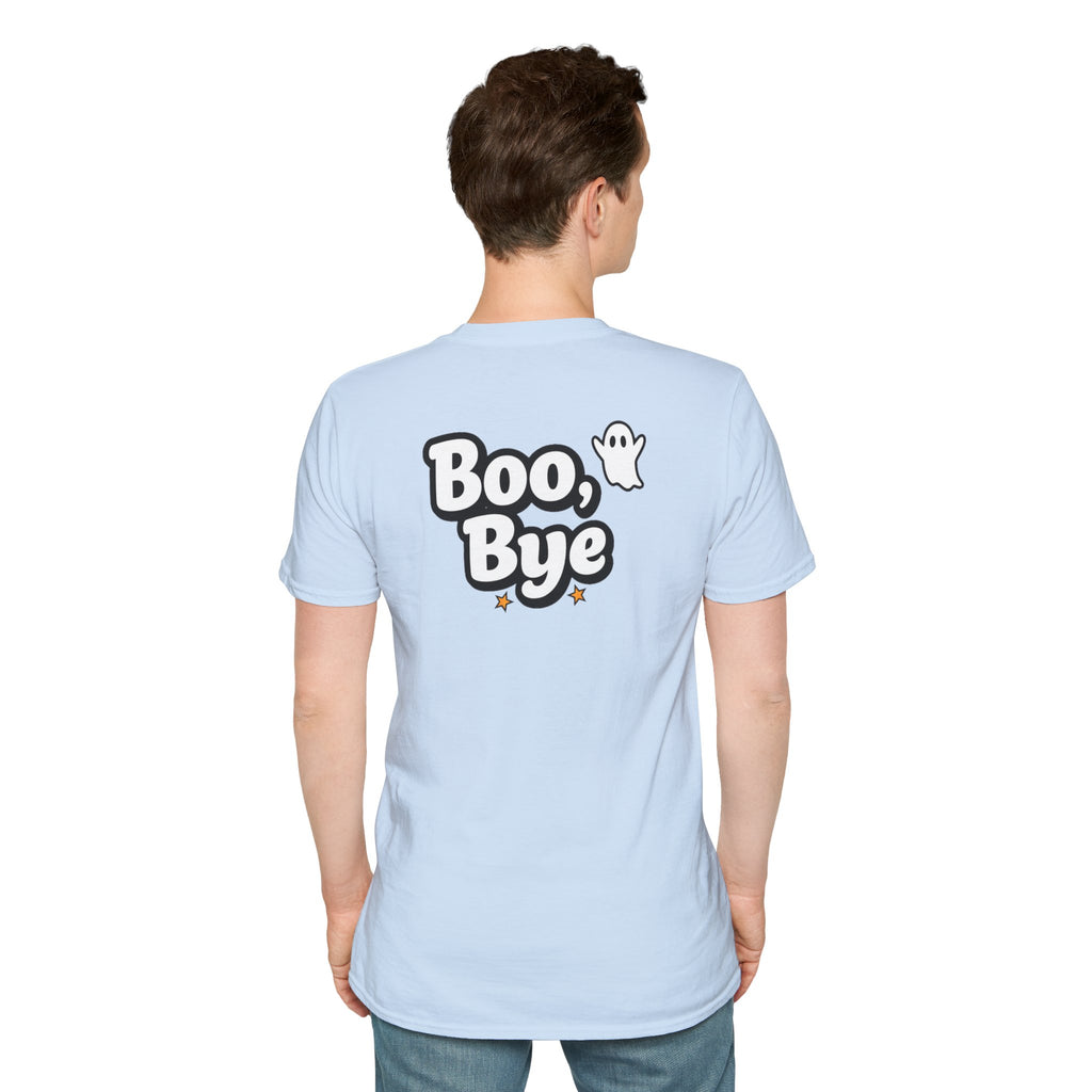 Dark Humor Halloween Shirt Boo Bye Funny Minimalist Ghost Sarcastic Unisex Softstyle Tee Adult Halloween Gift