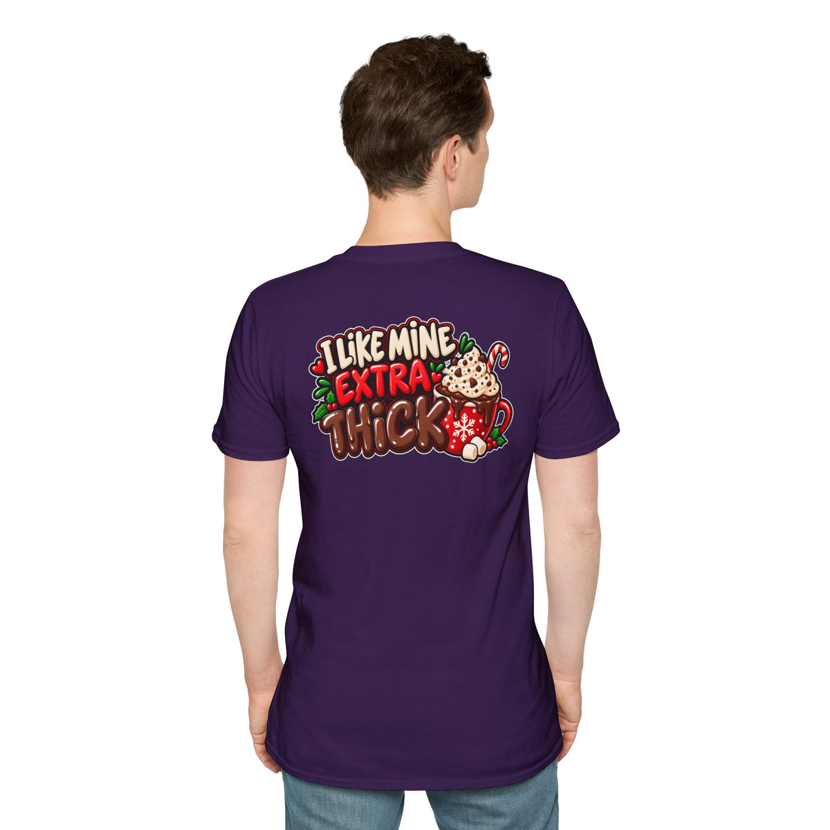 Funny Christmas Pun Tee Cheeky Holiday Shirt Dark Humor Funny Shirt I LIKE MINE EXTRA THICK T-Shirt Unique Gift