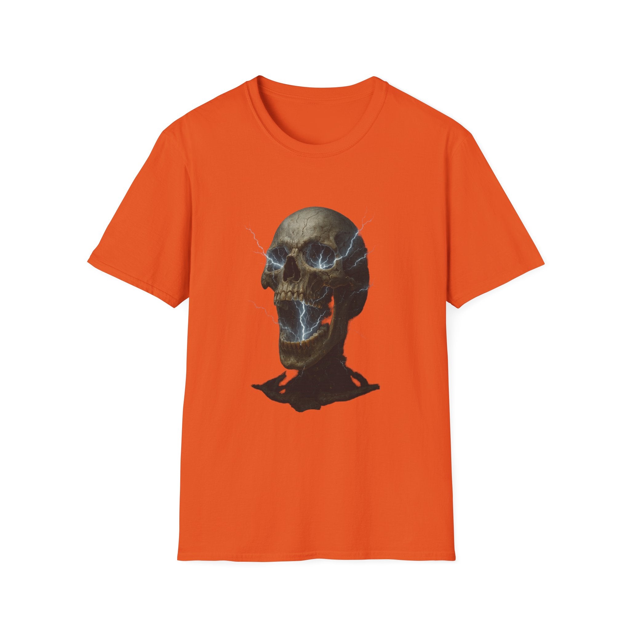 Funny Mens Electric Skull T-Shirt Classic Short Sleeve Shirt Apparel Clothing