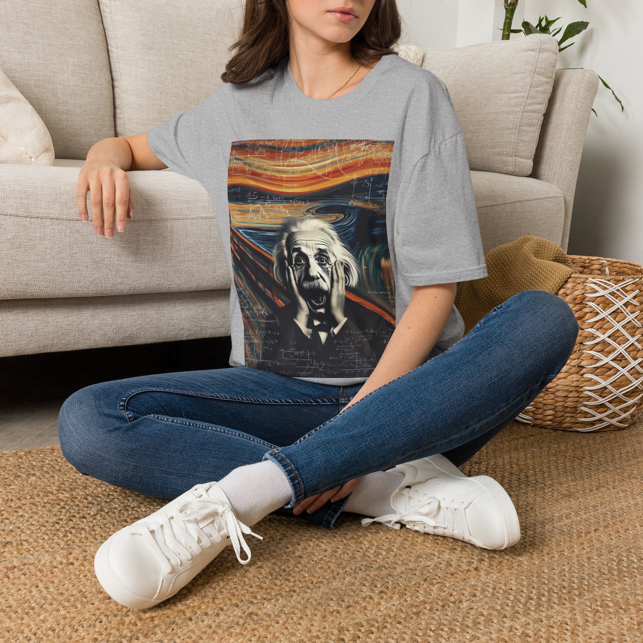Funny Einstein Unisex Softstyle T-Shirt Edvard Munch Scream Cotton Gift Men Lady