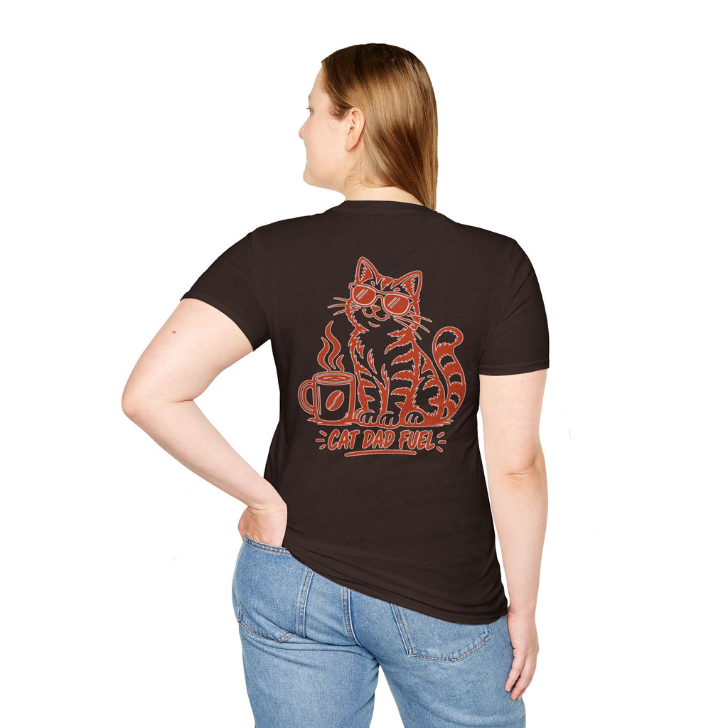 Cat Dad Shirt Cat Dad Fuel Funny Coffee Cat Lover Graphic Tee Unique Gift Funny Tshirt