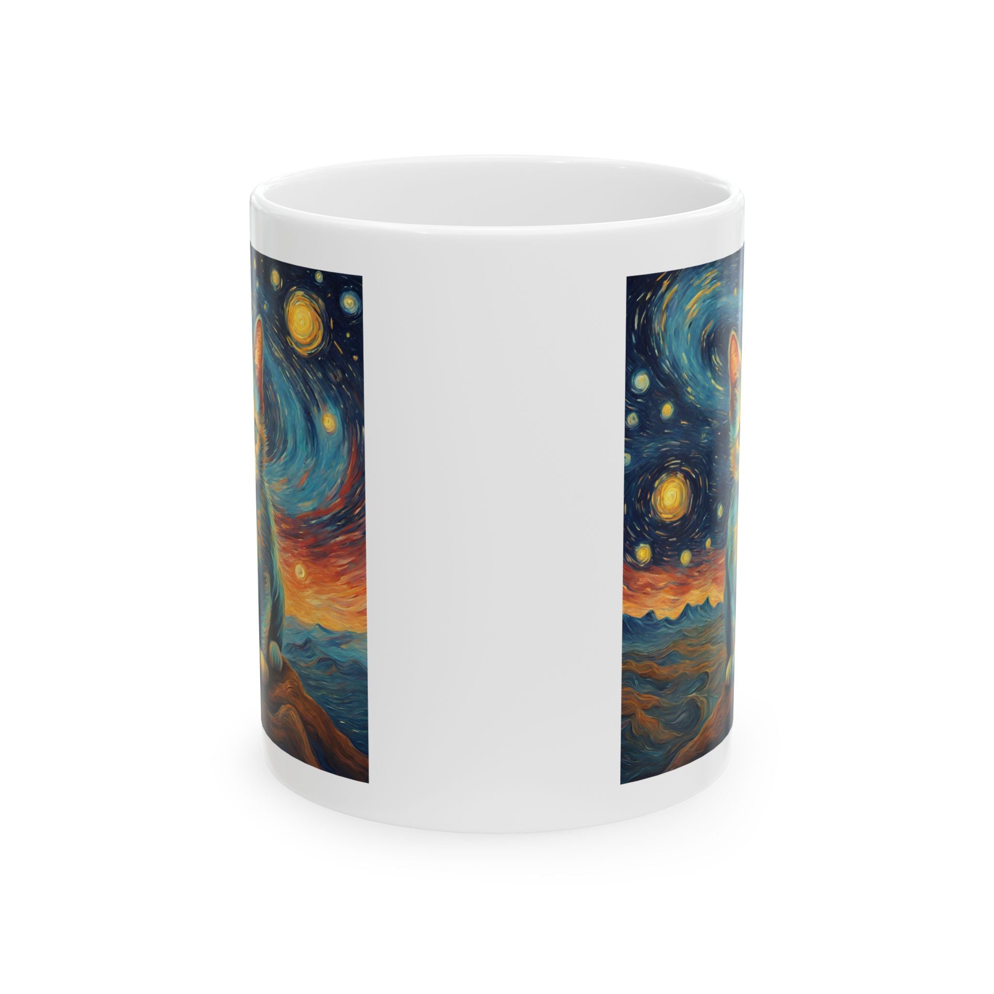 Cat For Mom Lover Van Gogh Art Funny Coffee Tea Ceramic Mug Office Work Cup Gift