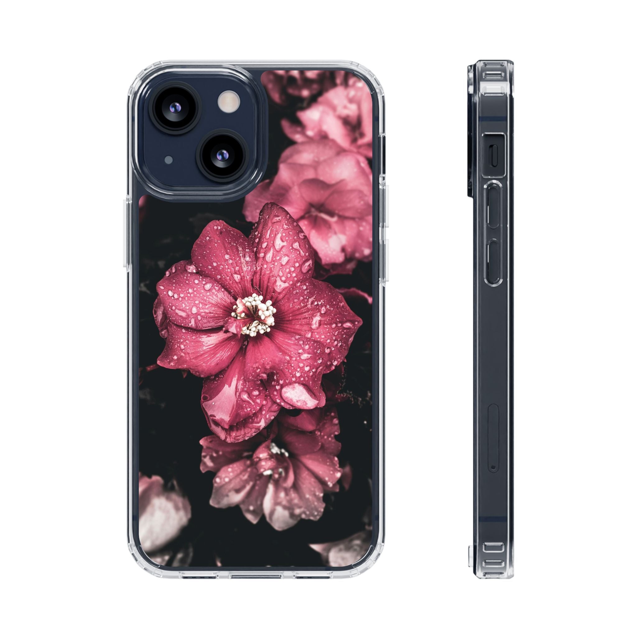 Pink Flowers Clear Cases iPhone Case Samsung Phone Case Unique Gift Cute Phone Cover Unique iPhone 17 Pro Max Phone Case