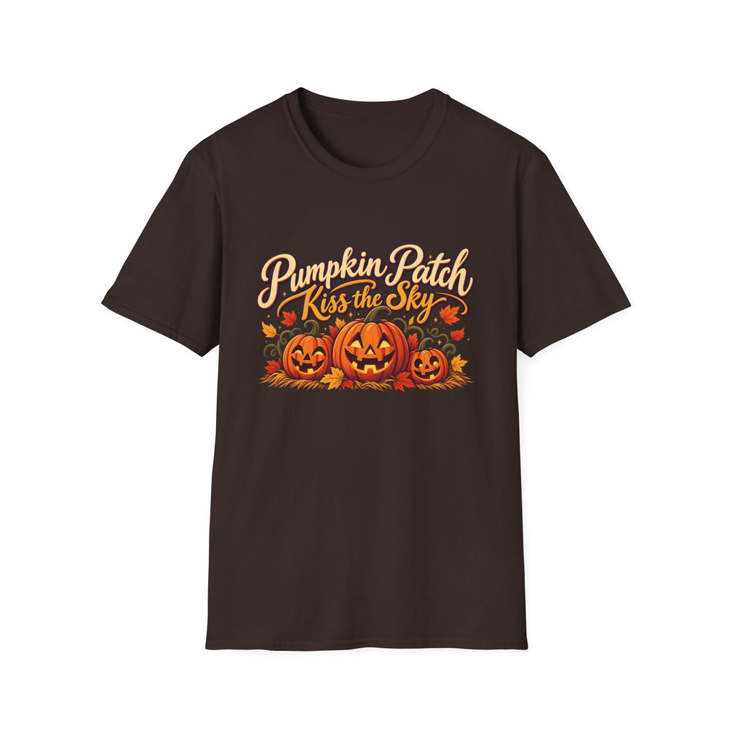 Pumpkin Patch Kiss the Sky Shirt | Cute Fall Jack-O'-Lantern Graphic Tee | Womens Halloween T-Shirt