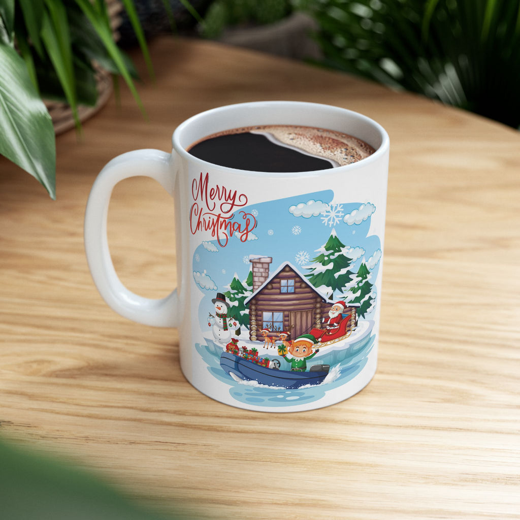 Christmas Mug Funny Santa Claus Mug Unique Snowman Cute Coffee Cup Tea Gift Kids 11oz
