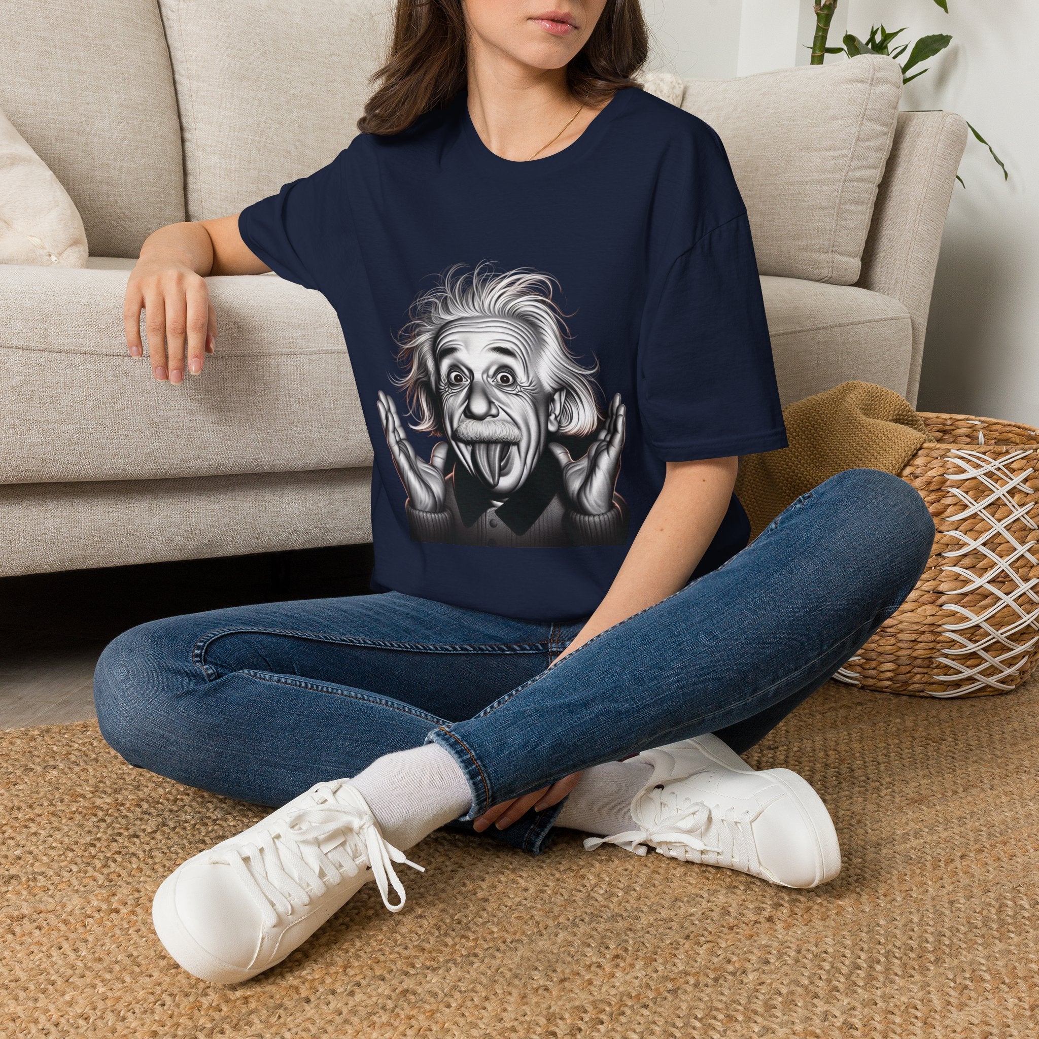 Funny Albert Einstein Print T-Shirt Unisex Softstyle T-Shirt Cotton Unique Gift