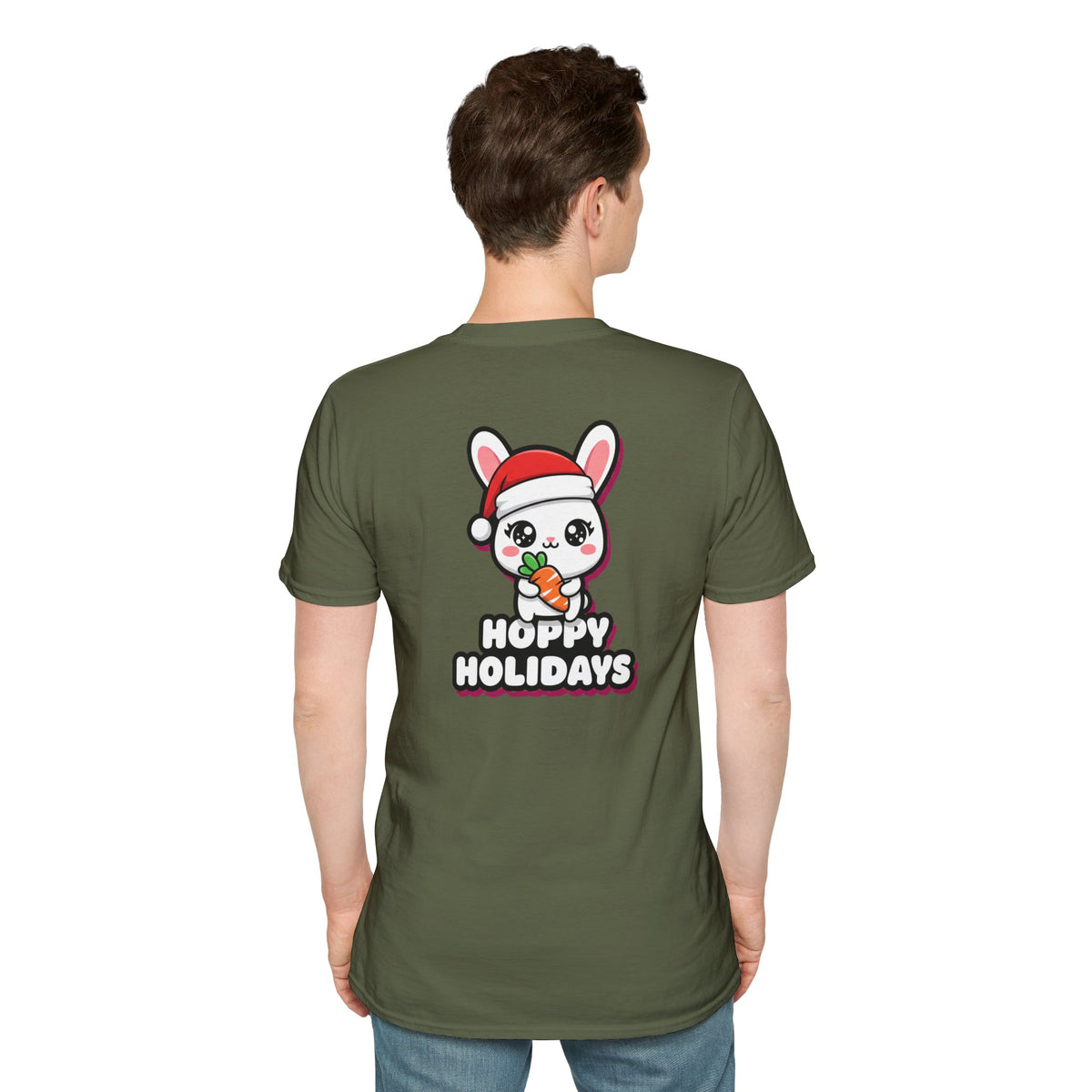 Cute Christmas Shirt Hoppy Holidays Funny Animal Unisex Softstyle Tee Christmas Gift