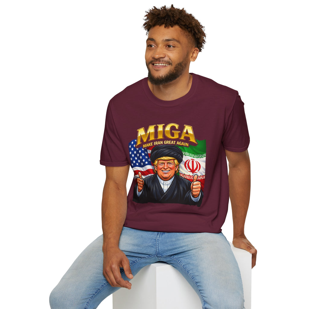 Funny Trump Iranian Flag Shirt Make Iran Great Again MIGA Softstyle T-Shirt Best