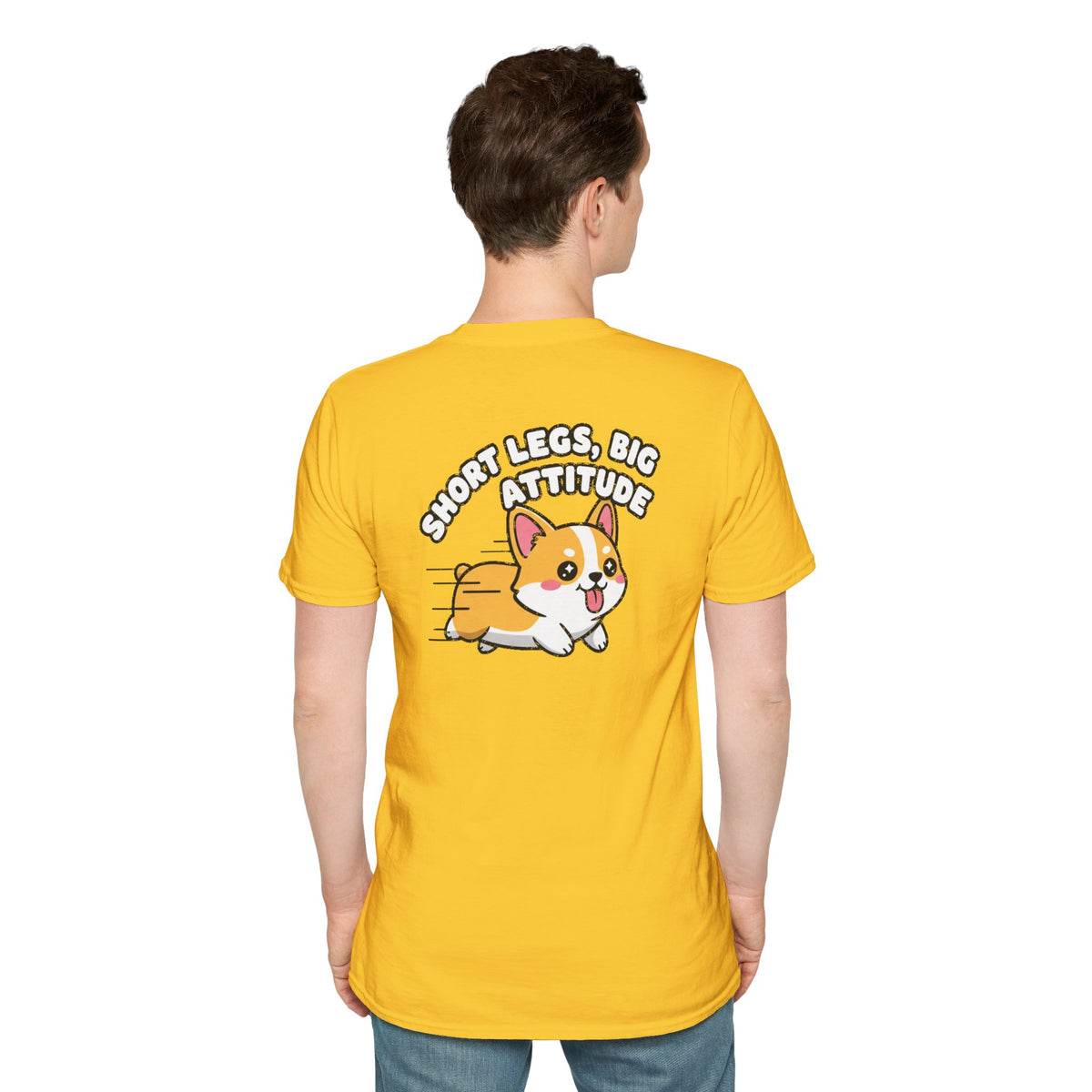 Cute Corgi Shirt Short Legs, Big Attitude Funny Dog Lover Unisex Softstyle Tee Gift