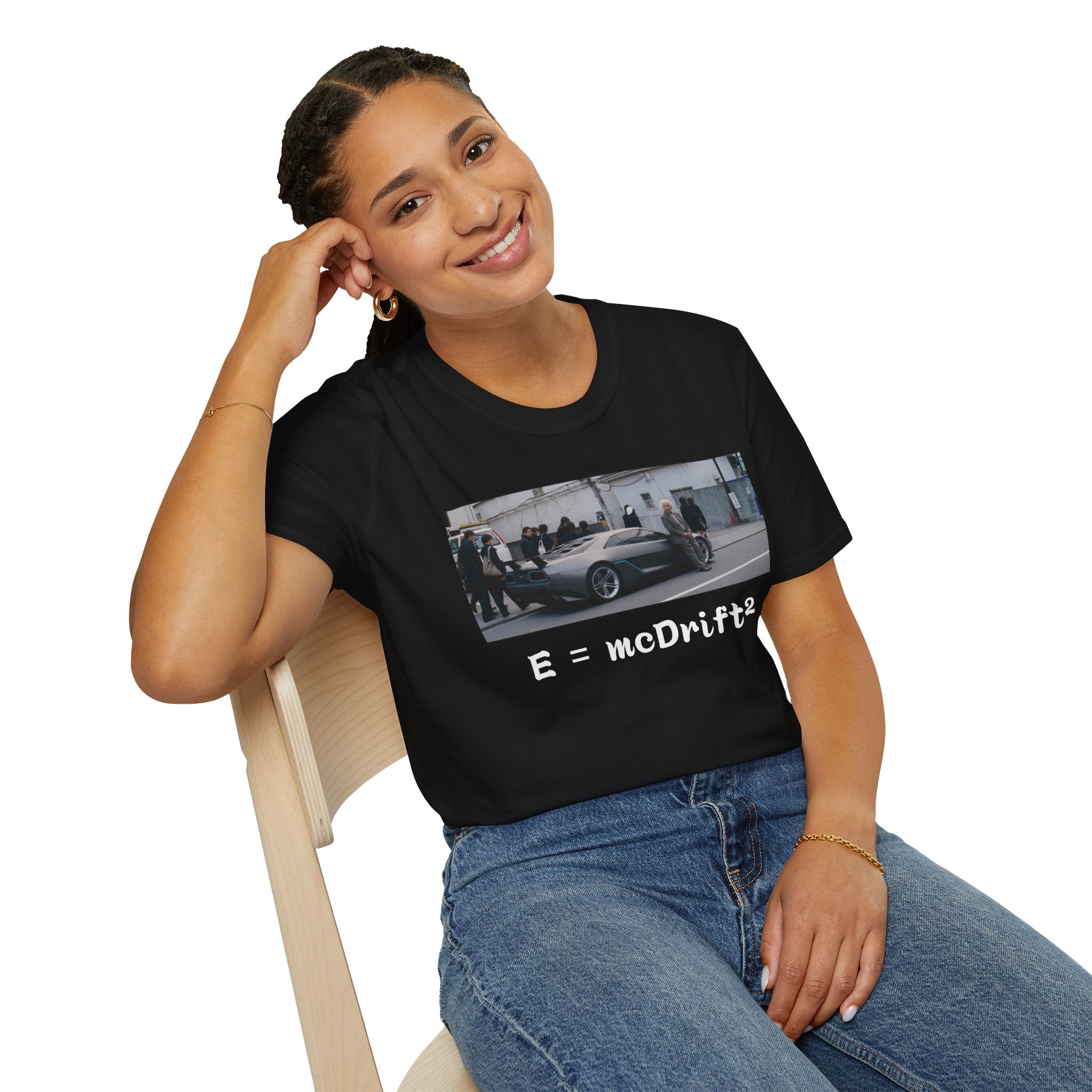 Funny Einstein Drift T-Shirt Speed Racing Car Unisex Softstyle TShirt Gift Men