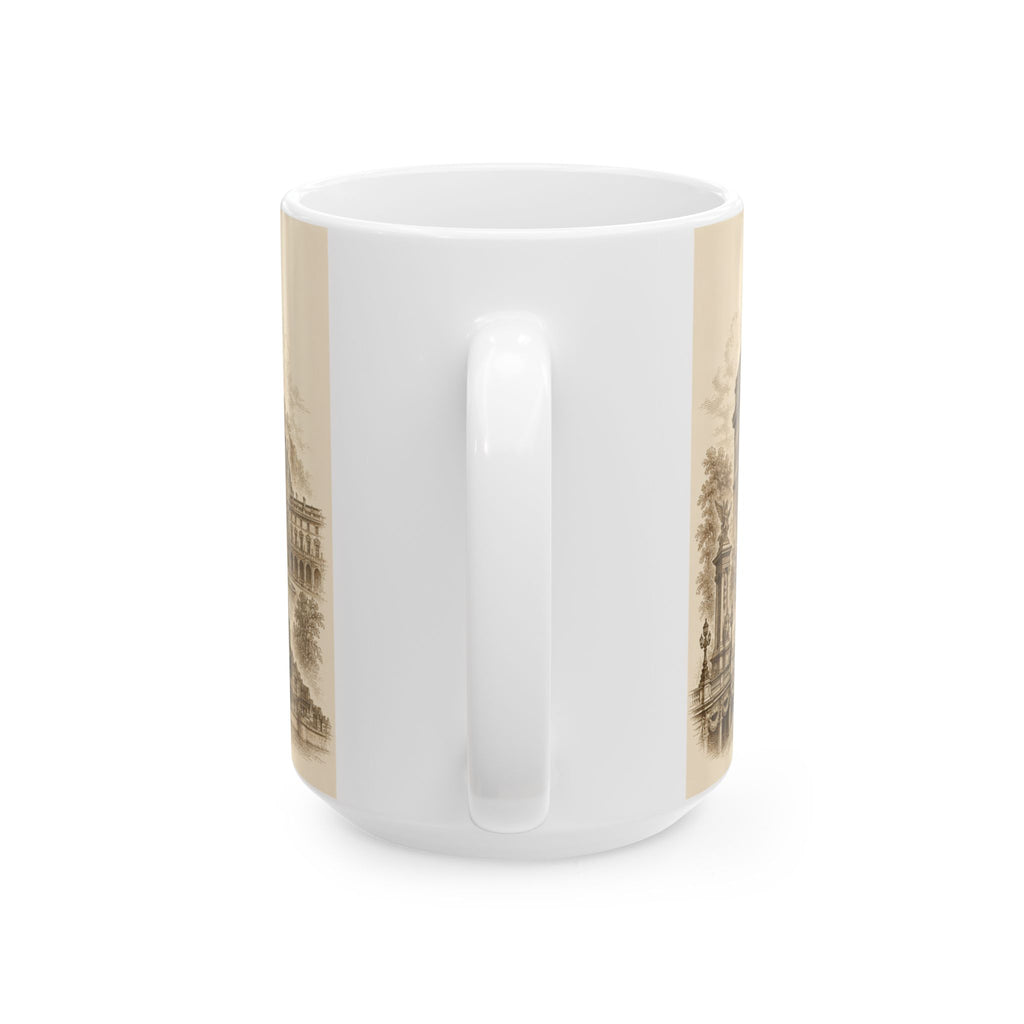 Ceramic Travel Mug French Landmarks Mug — Eiffel Tower Notre Dame Versailles Coffee Cup Gift 11oz 15oz