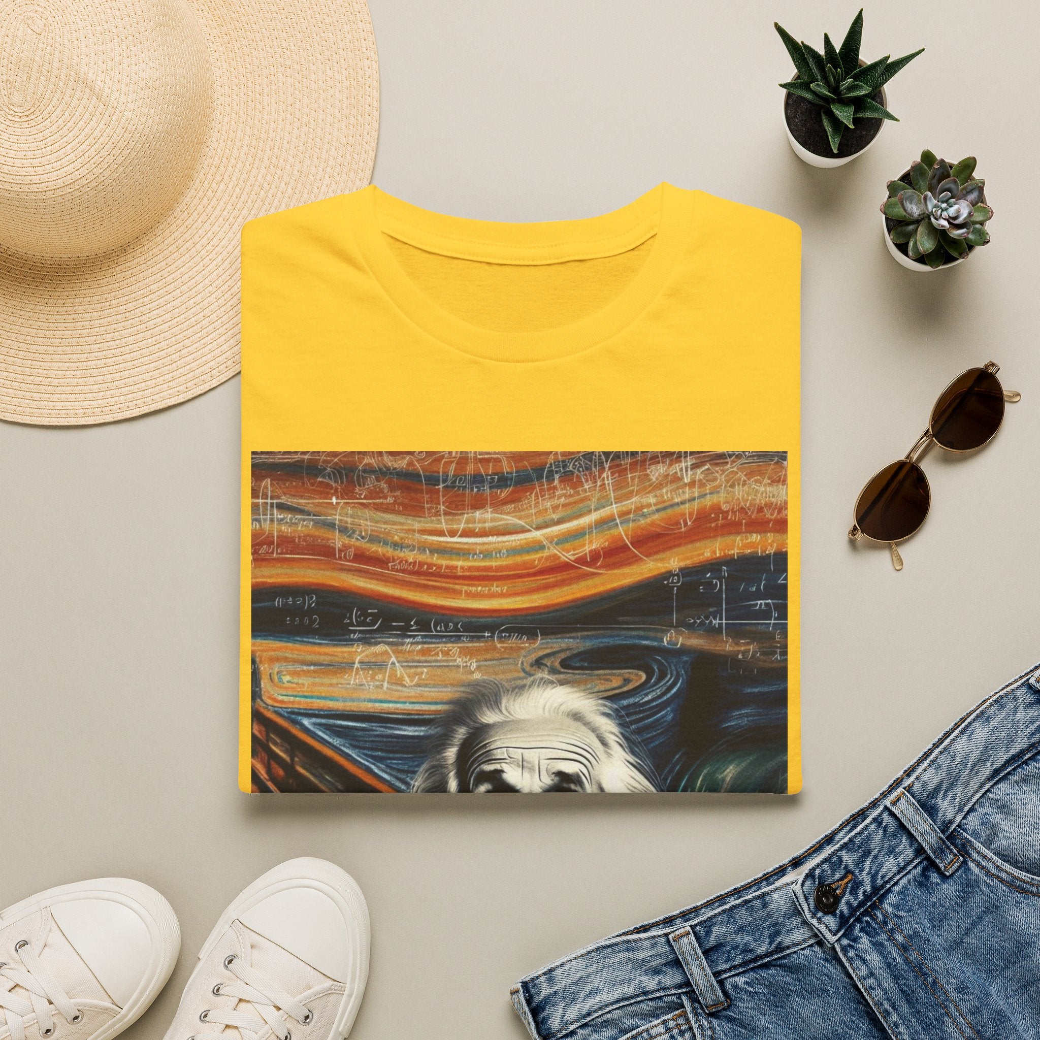 Funny Einstein Unisex Softstyle T-Shirt Edvard Munch Scream Cotton Gift Men Lady