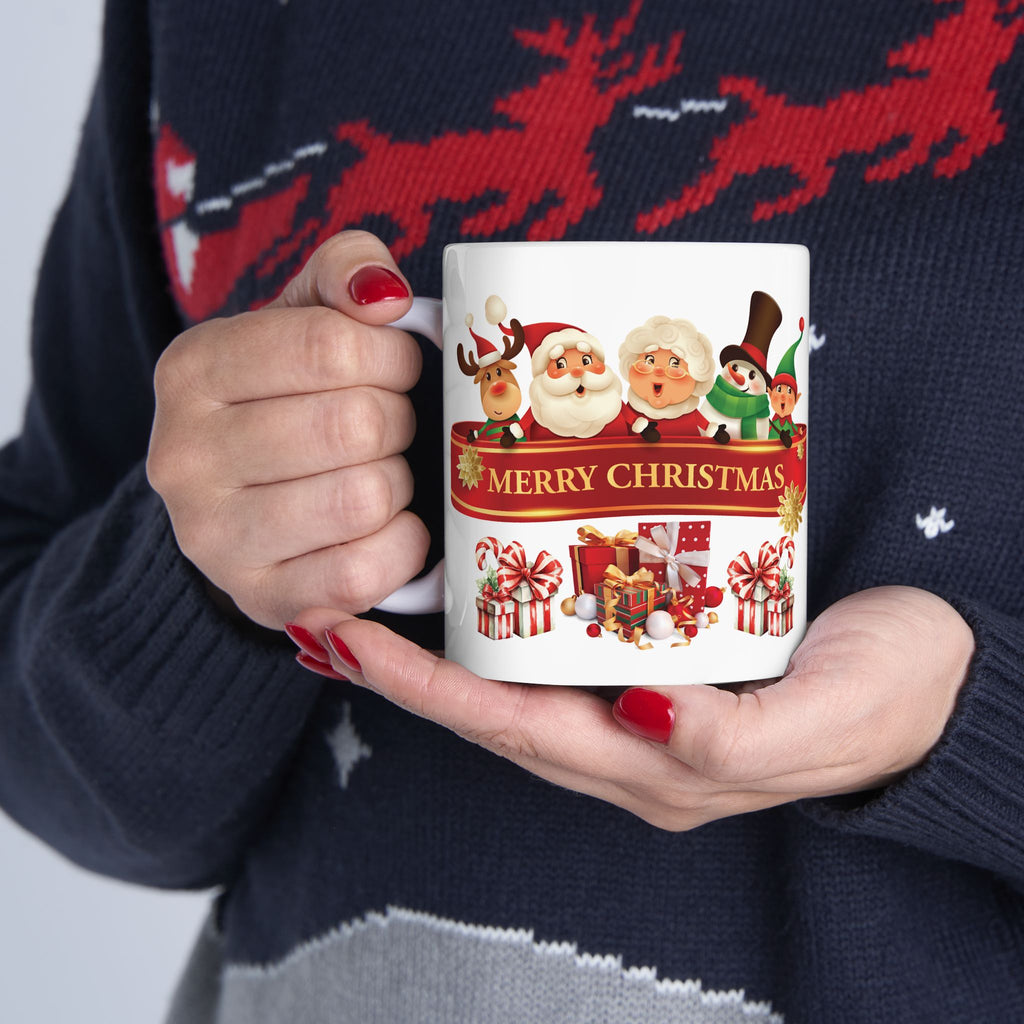 Christmas Mug Funny Santa Claus Mug Unique Cute Gift Coffee Cup Snowman Moose 11oz