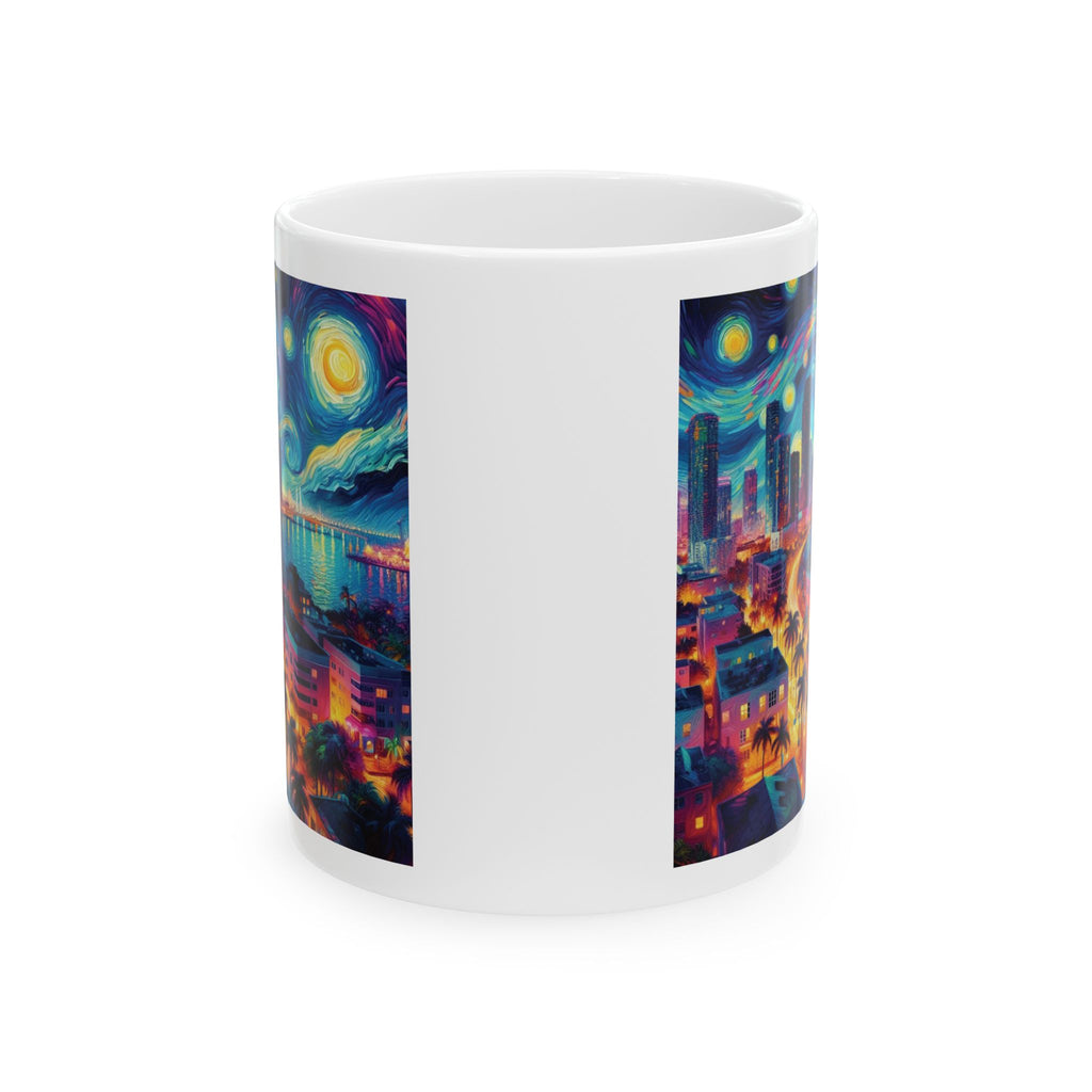 Miami Mug Ceramic Mug Coffee Cup Van Gogh Style GTA Vice City Beach Funny Gift 11oz
