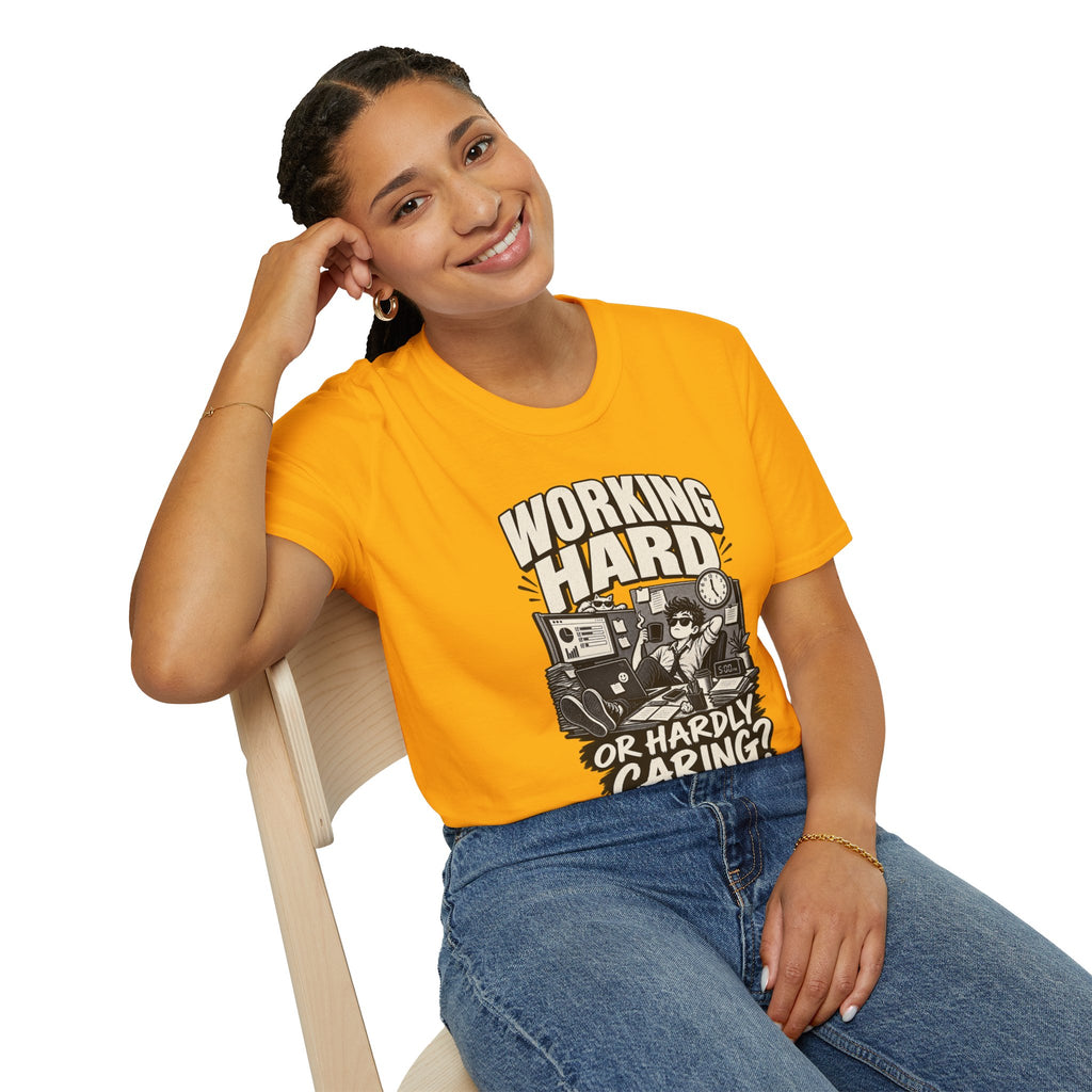Funny Dark Humor Tshirt — Funny Office Tshirt Dark Humor Graphic Tee Unique Coworker Gift WORKING HARD Shirt